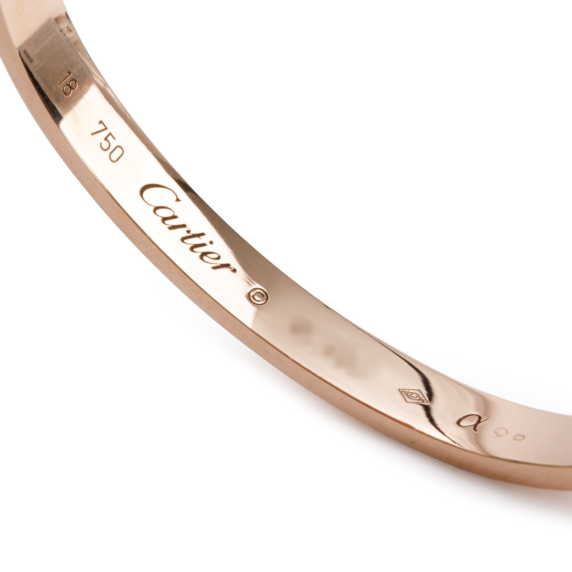 Cartier 18k Rose Gold Love Bracelet, Size 18 w/ Box & Certificate