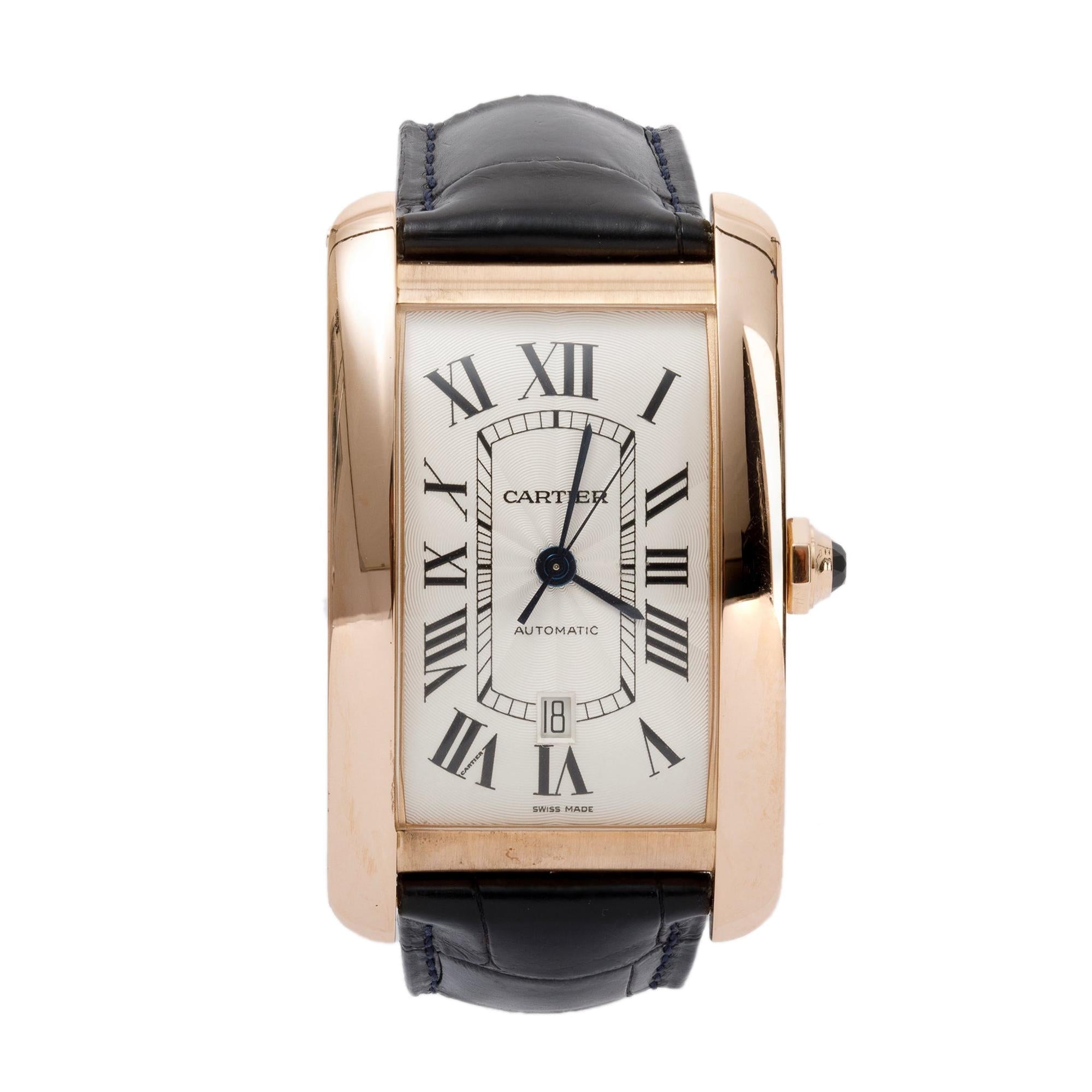 Cartier 18k Rose Gold Tank Americaine XL Watch