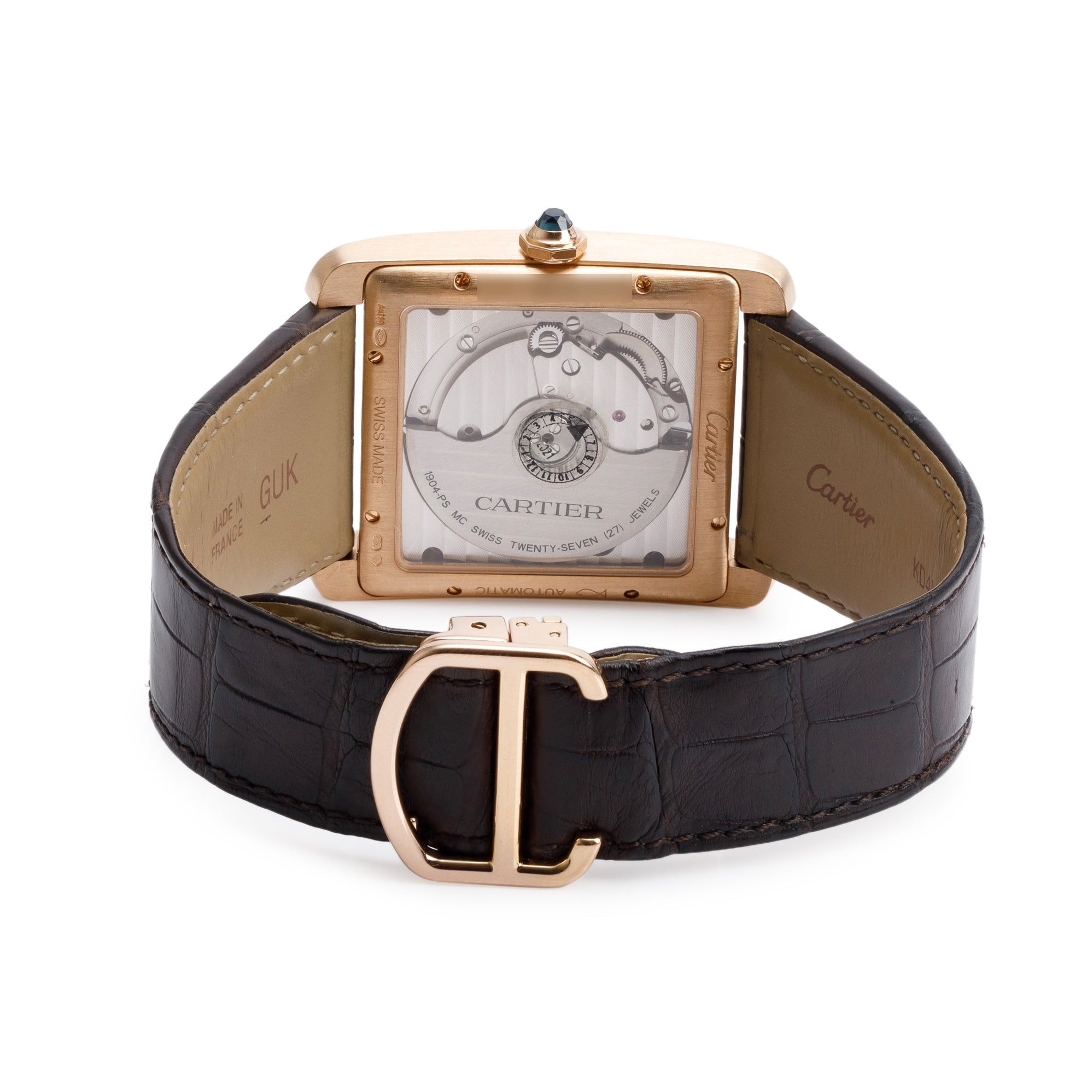 Cartier 18k Rose Gold Tank MC Automatic Watch 3590