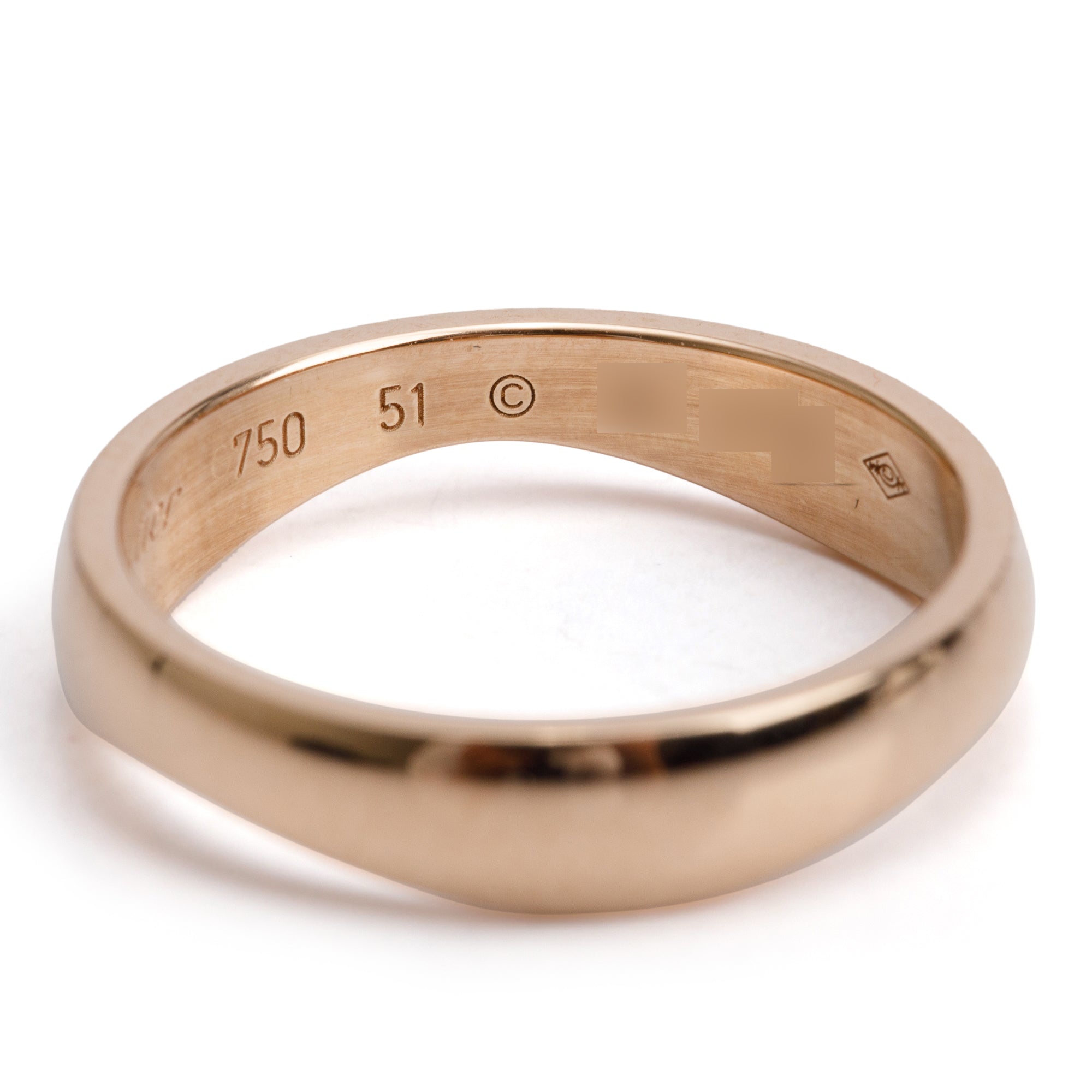 Cartier 18k Rose Gold Wave Band Ring, Size 51 5.75