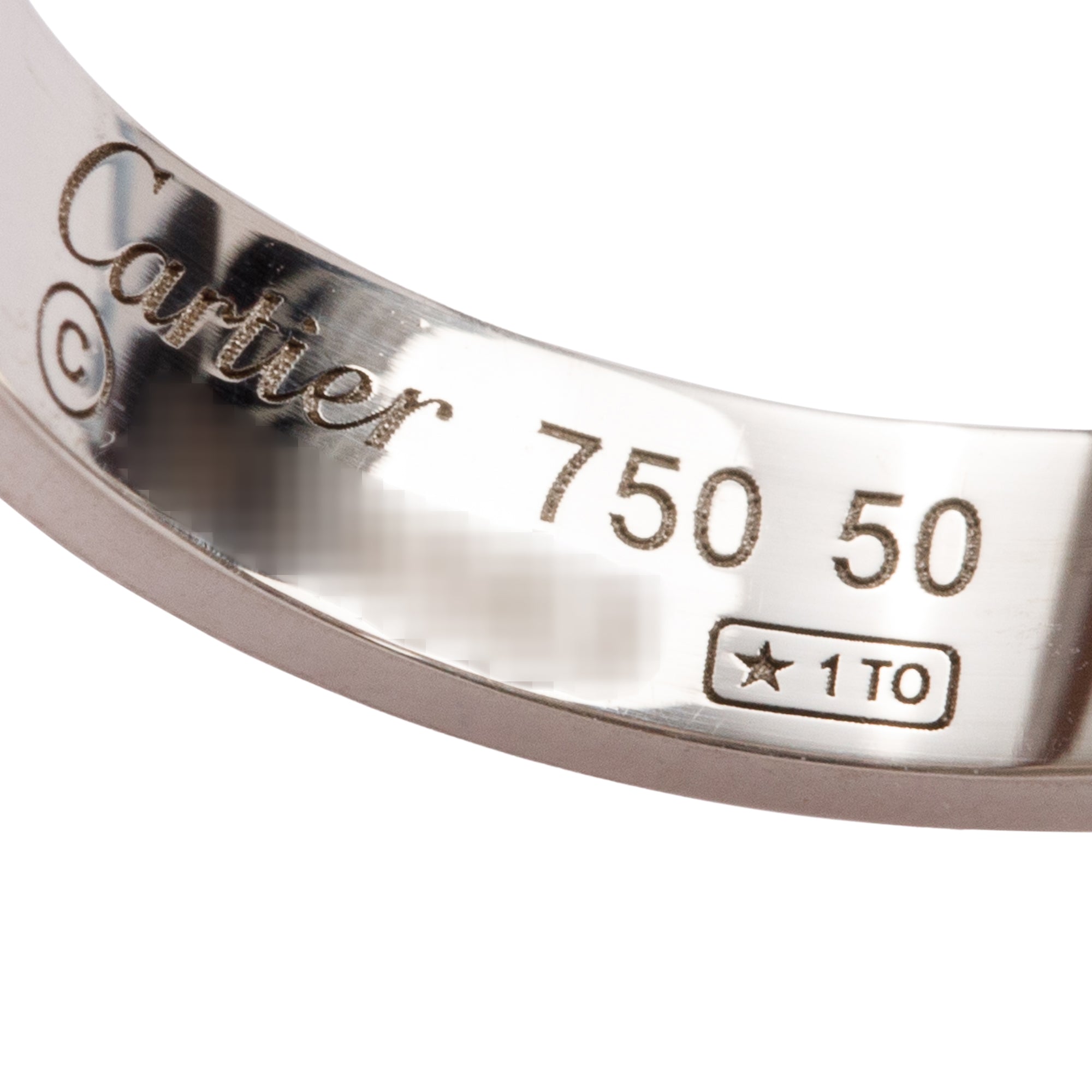 Cartier 18k White Gold 3.6 MM Love Wedding Band Ring, Size 50 5.25