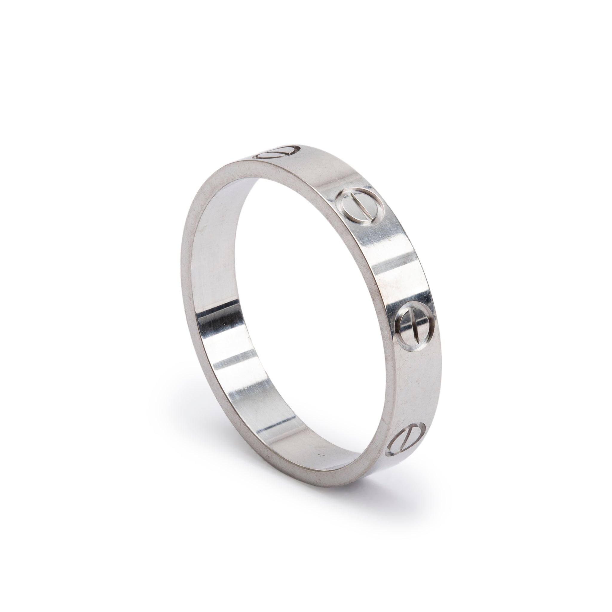 Cartier 18k White Gold 3.6 MM Love Wedding Band Ring, Size 57 8 w/ Box