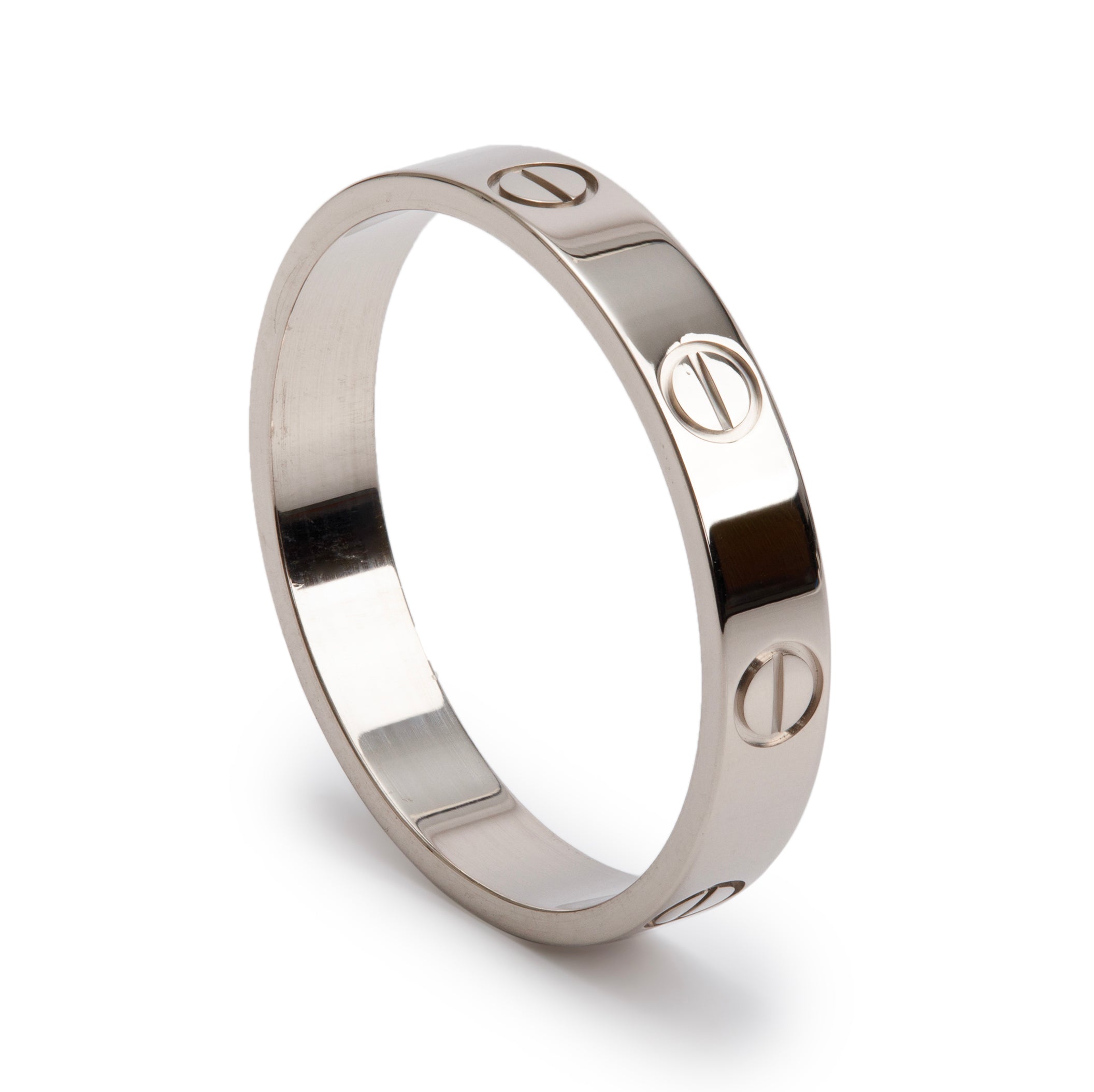 Cartier 18k White Gold 3.6 MM Love Wedding Band Ring, Size 60 9.25 w/ Box