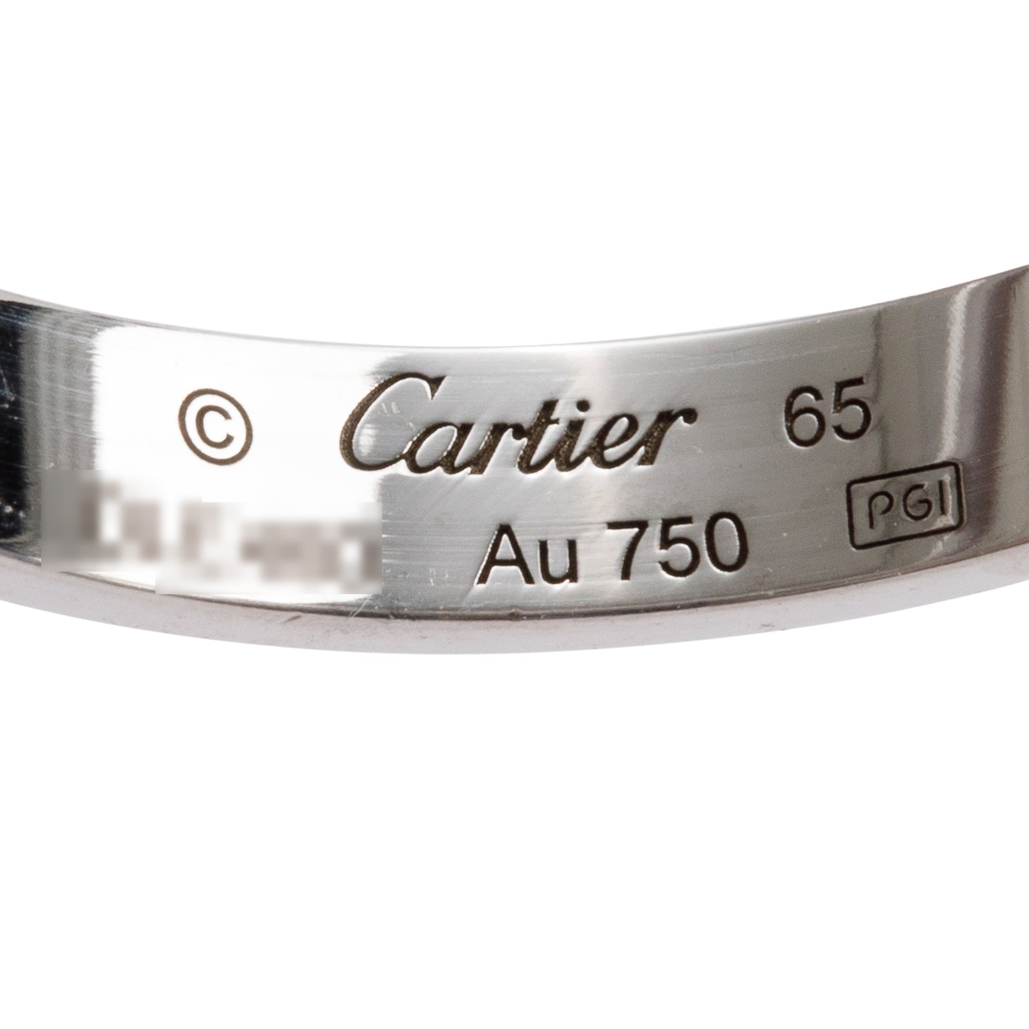 Cartier 18k White Gold 3.6 MM Love Wedding Band Ring, Size 65 11.25 w/ Box & Certificate