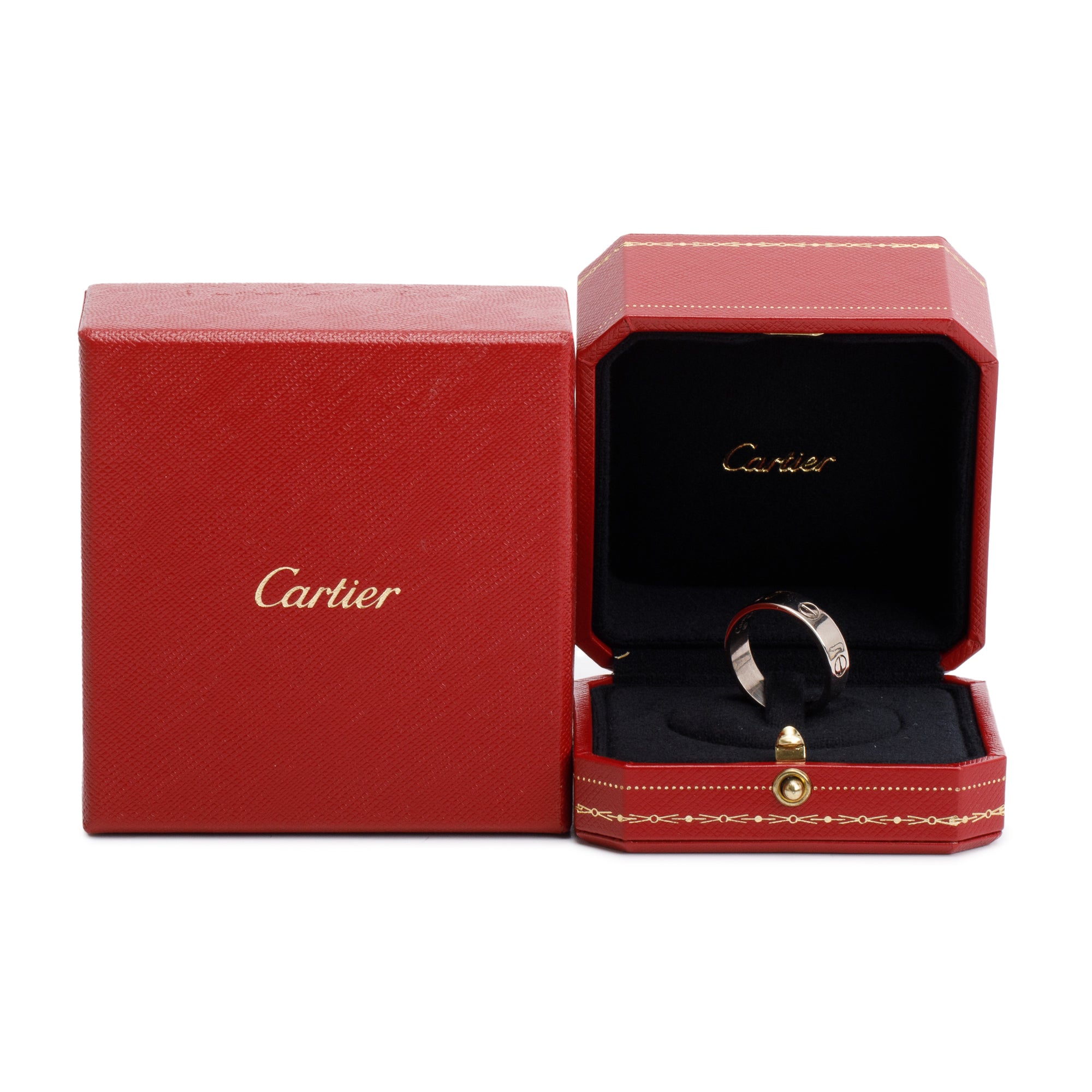 Cartier 18k White Gold 5.5 MM Love Ring, Size 62 10 w/ Box