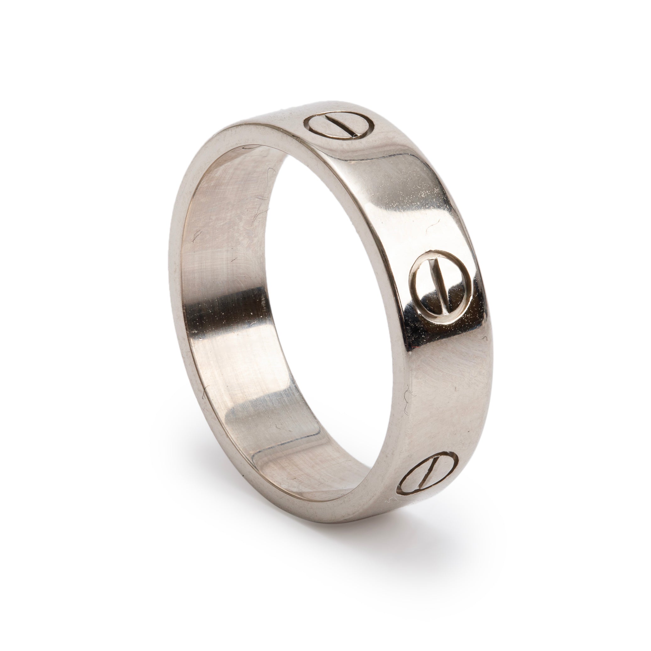 Cartier 18k White Gold 5.5 MM Love Ring, Size 62 10 w/ Box