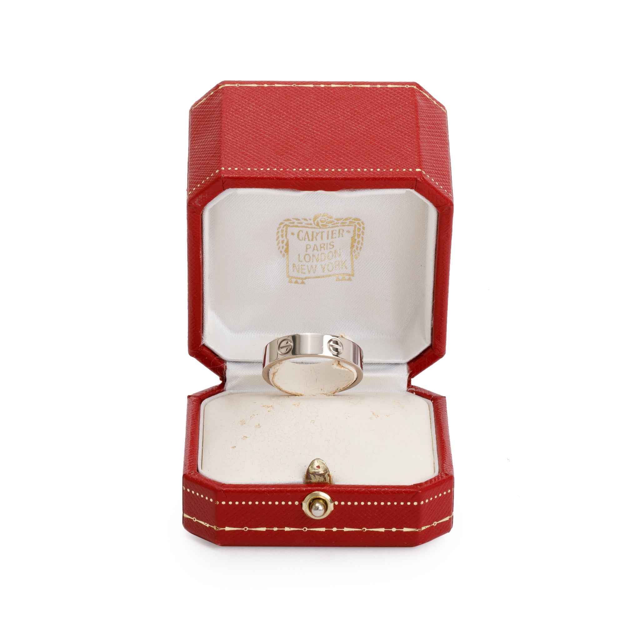 Cartier 18k White Gold 5.5MM Love Ring, Size 63 10.5 w/ Box
