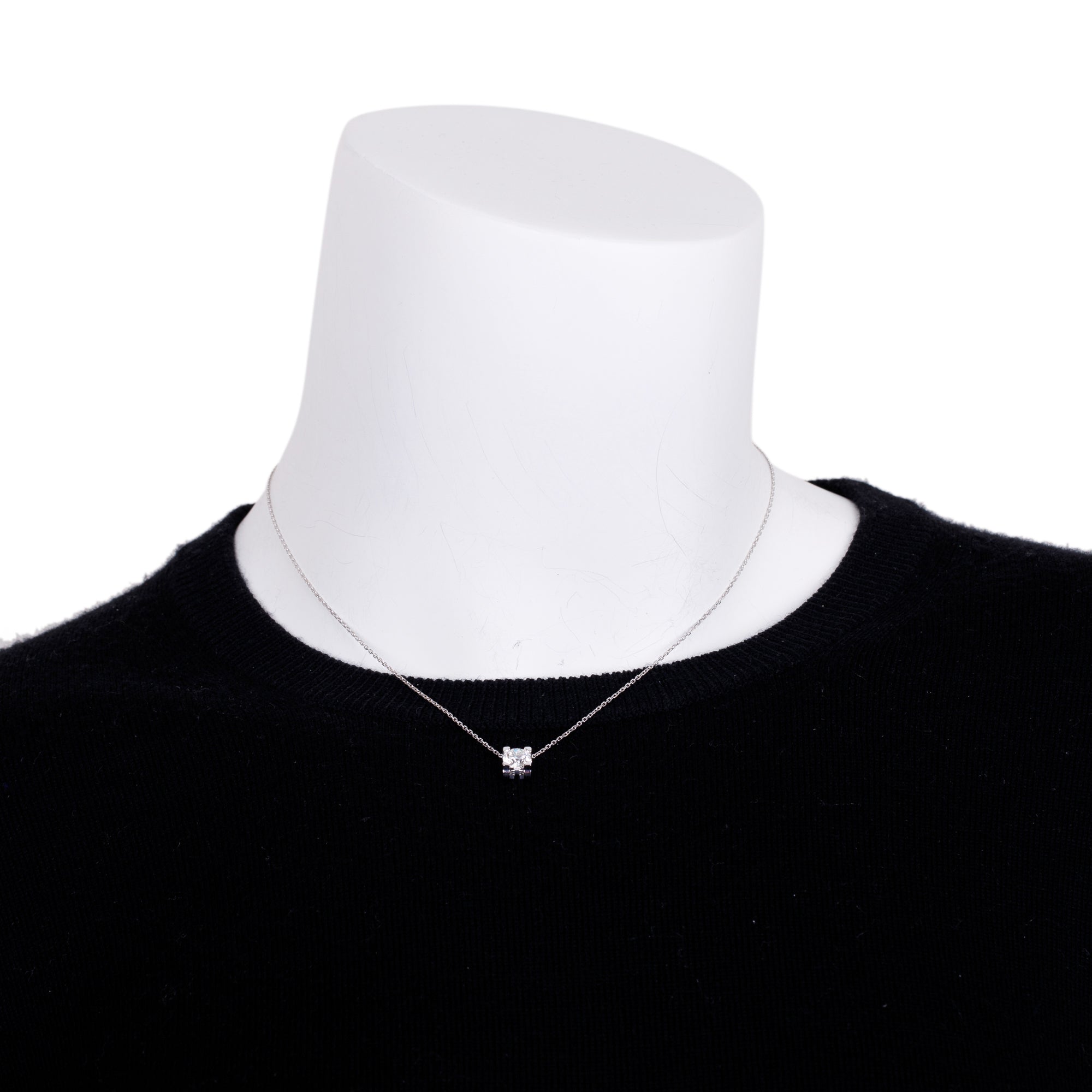 Cartier 18k White Gold C de Cartier 1.09 tcw. Diamond Pendant Necklace w/ GIA Certificate