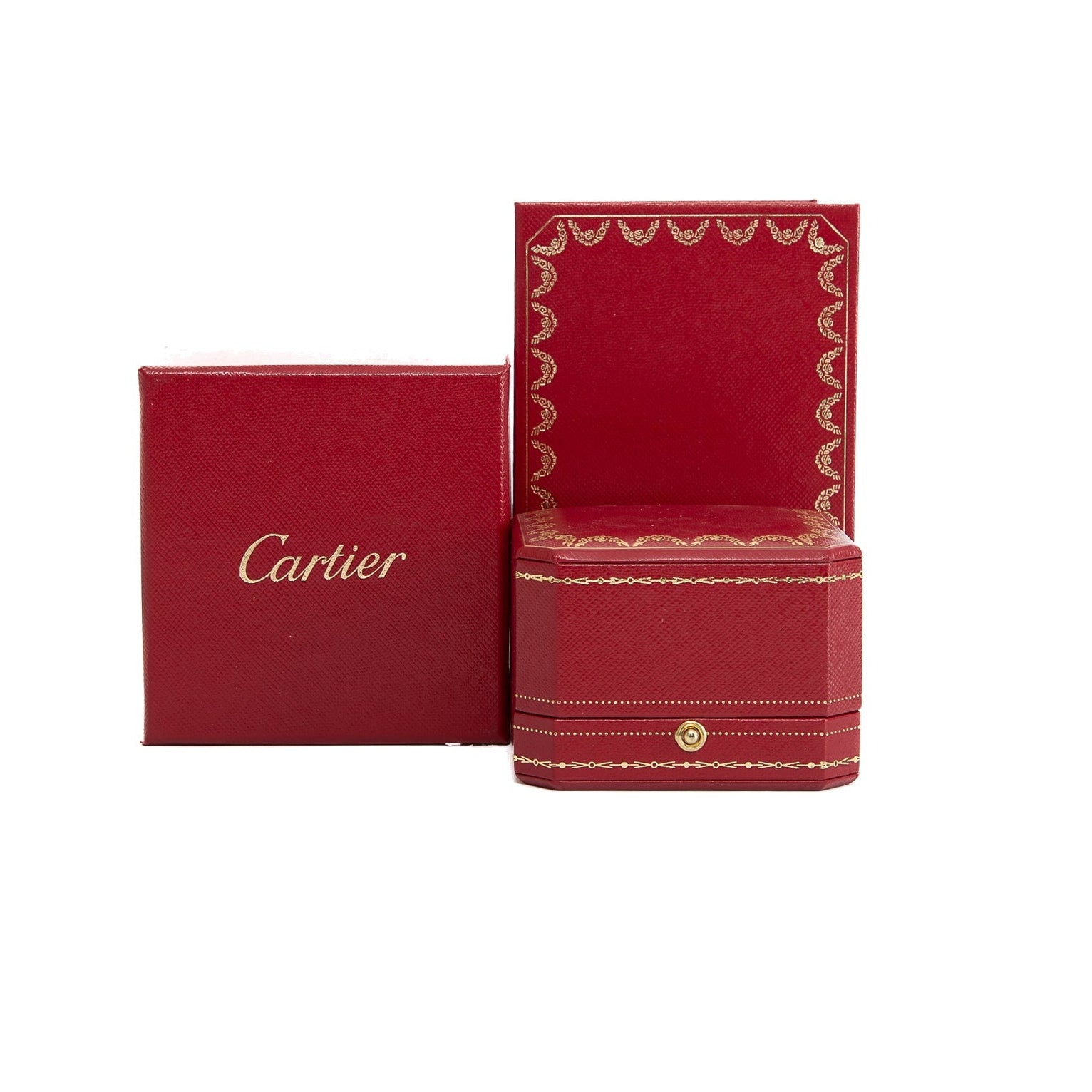 Cartier 18k White Gold & Black Ceramic Half Paved Diamond Ring Set, Size 53 6.5 w/ Box & Certificate