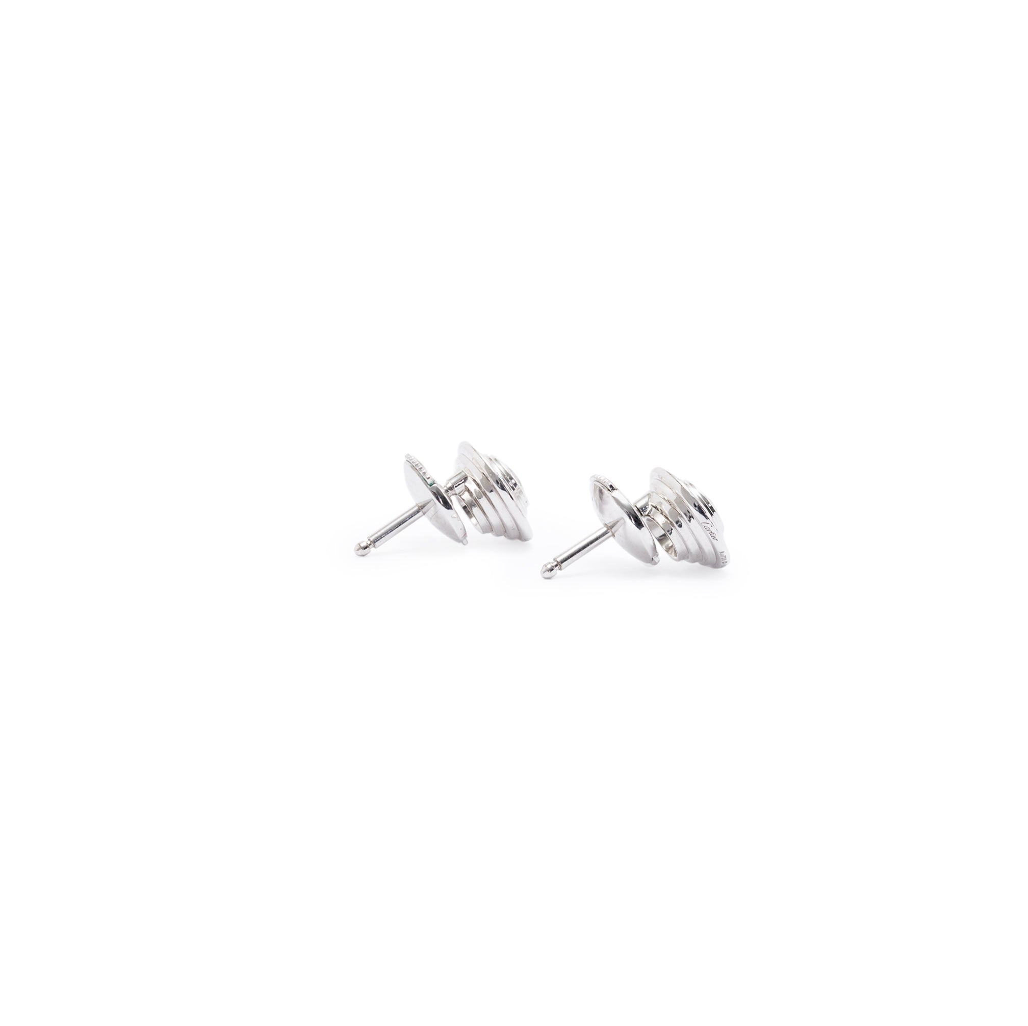 Cartier 18k White Gold D'Amour Pave Diamond Stud Earrings w/ Receipt & Certificate