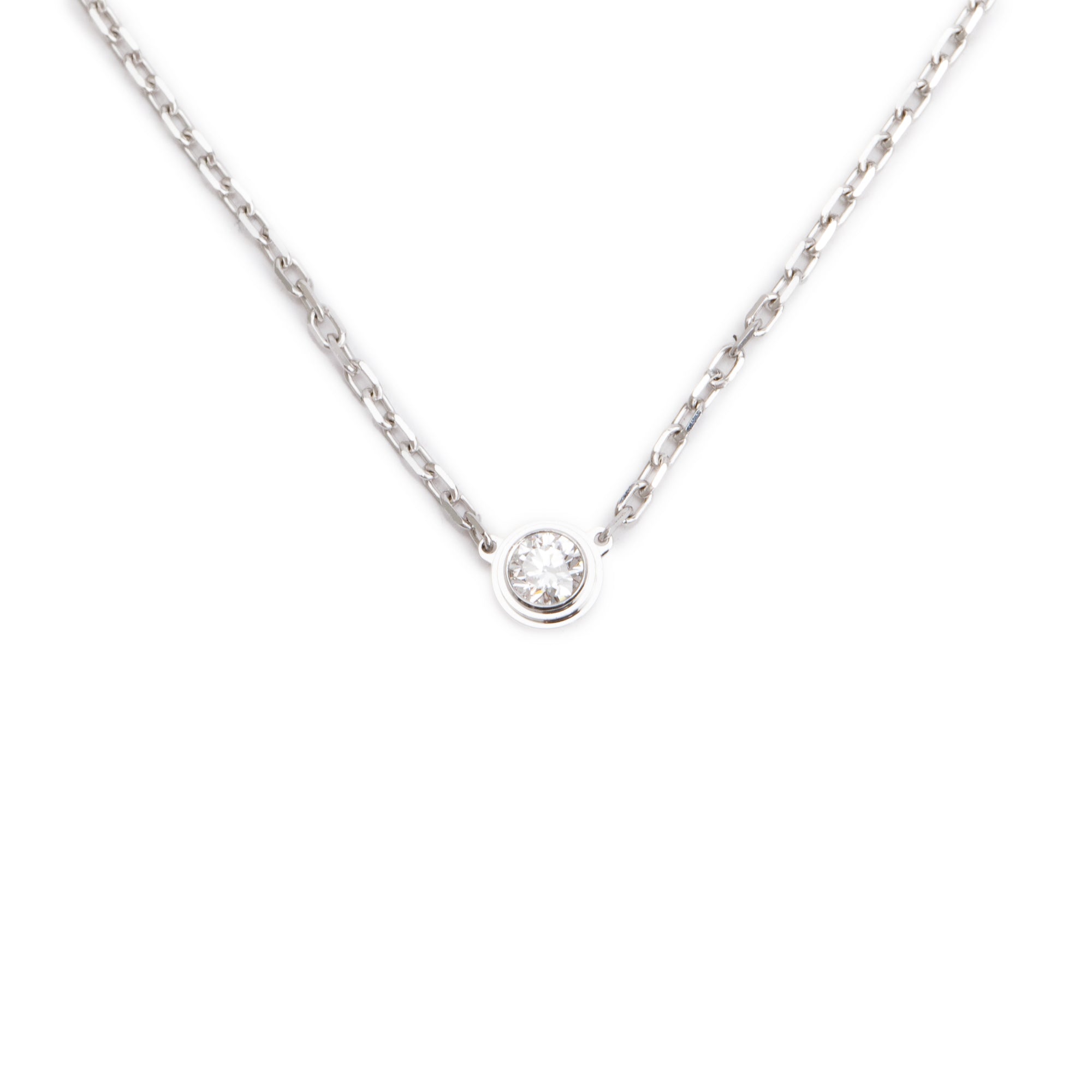 Cartier 18k White Gold Diamond D'Amour Pendant Necklace, Small Model