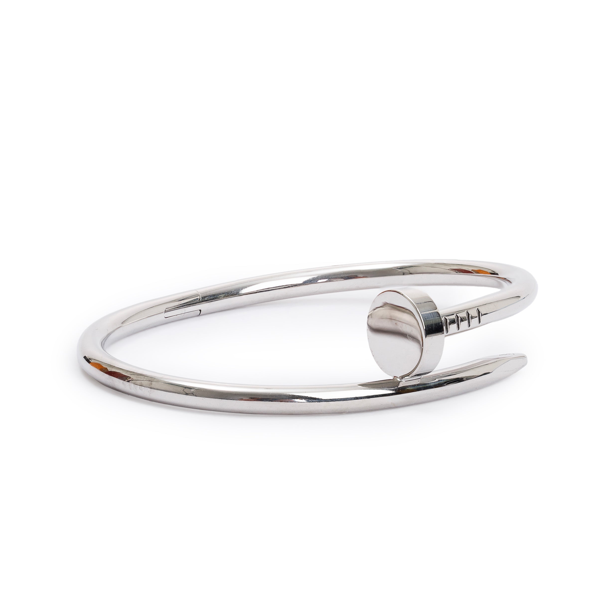 Cartier 18k White Gold Juste Un Clou Bracelet, Size 16 w/ Box & Certificate
