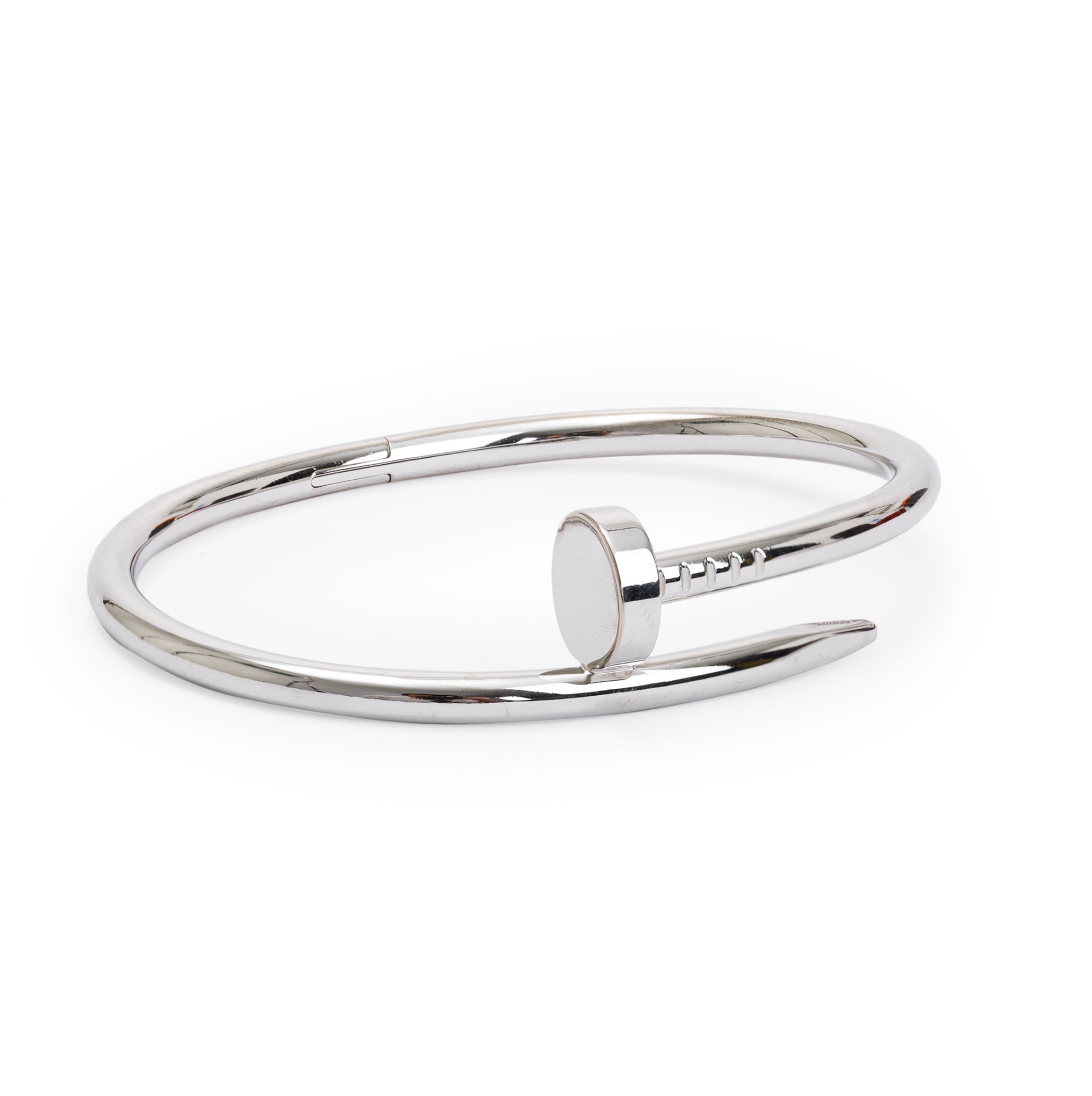 Cartier 18k White Gold Juste Un Clou Bracelet, Size 16 w/ Box & Certificate