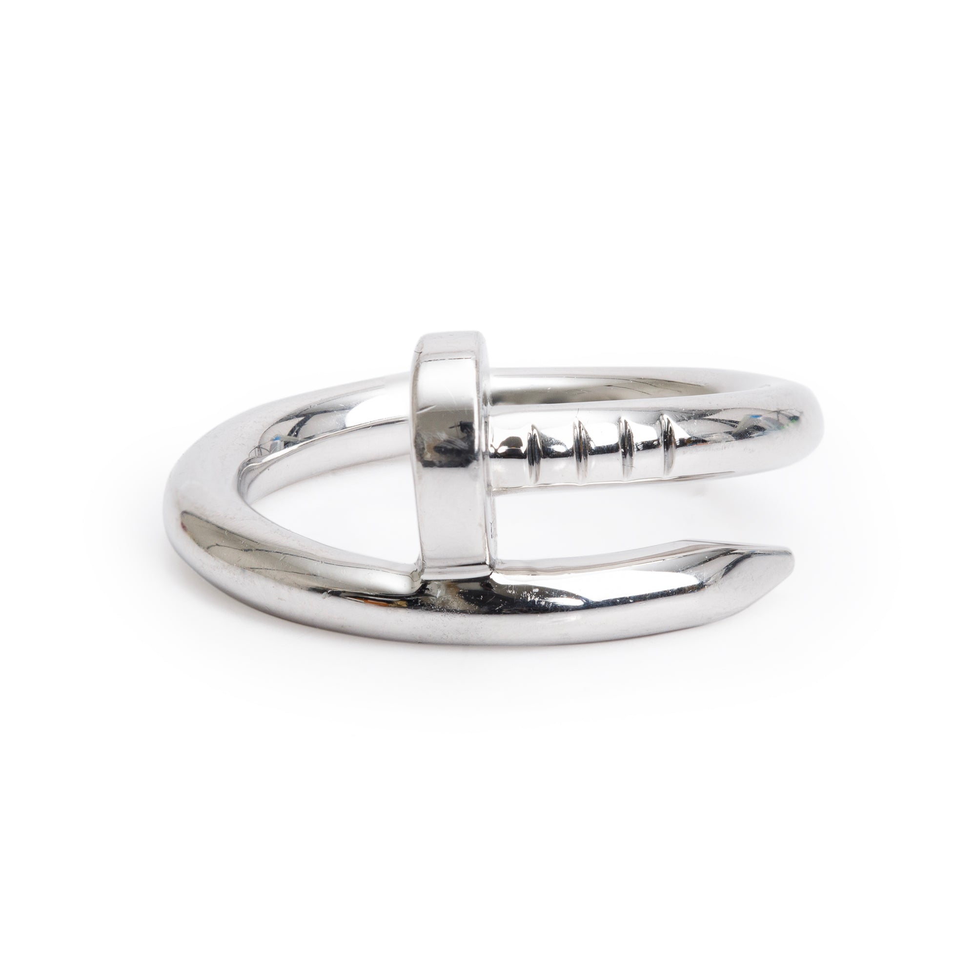 Cartier 18k White Gold Juste Un Clou Ring, Classic Model, Size 50 5.25