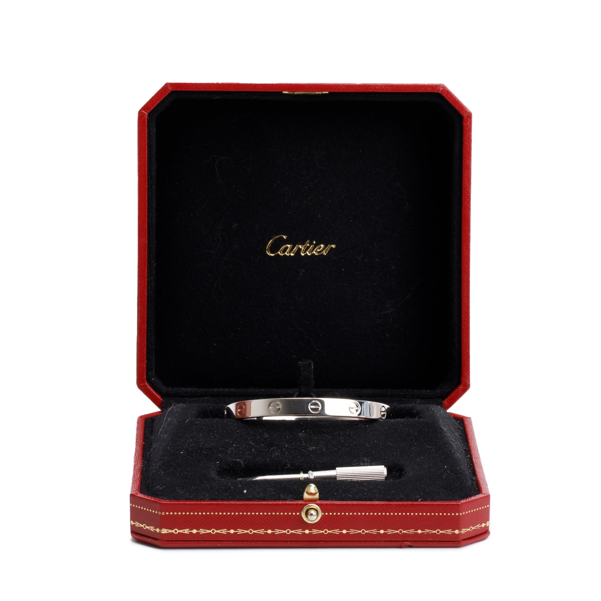 Cartier 18k White Gold Love Bracelet, Size 16 w/ Box