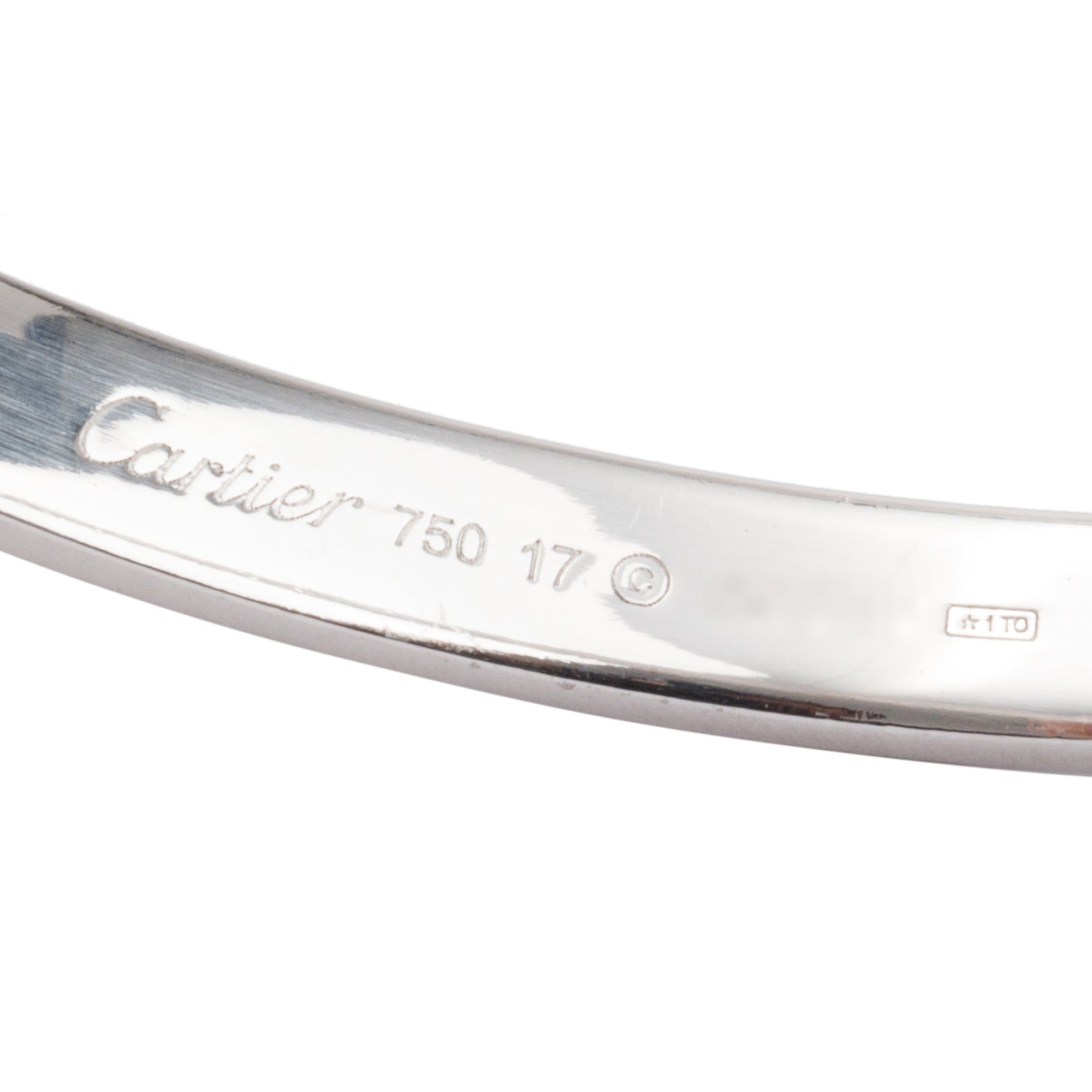 Cartier 18k White Gold Love Bracelet, Size 17