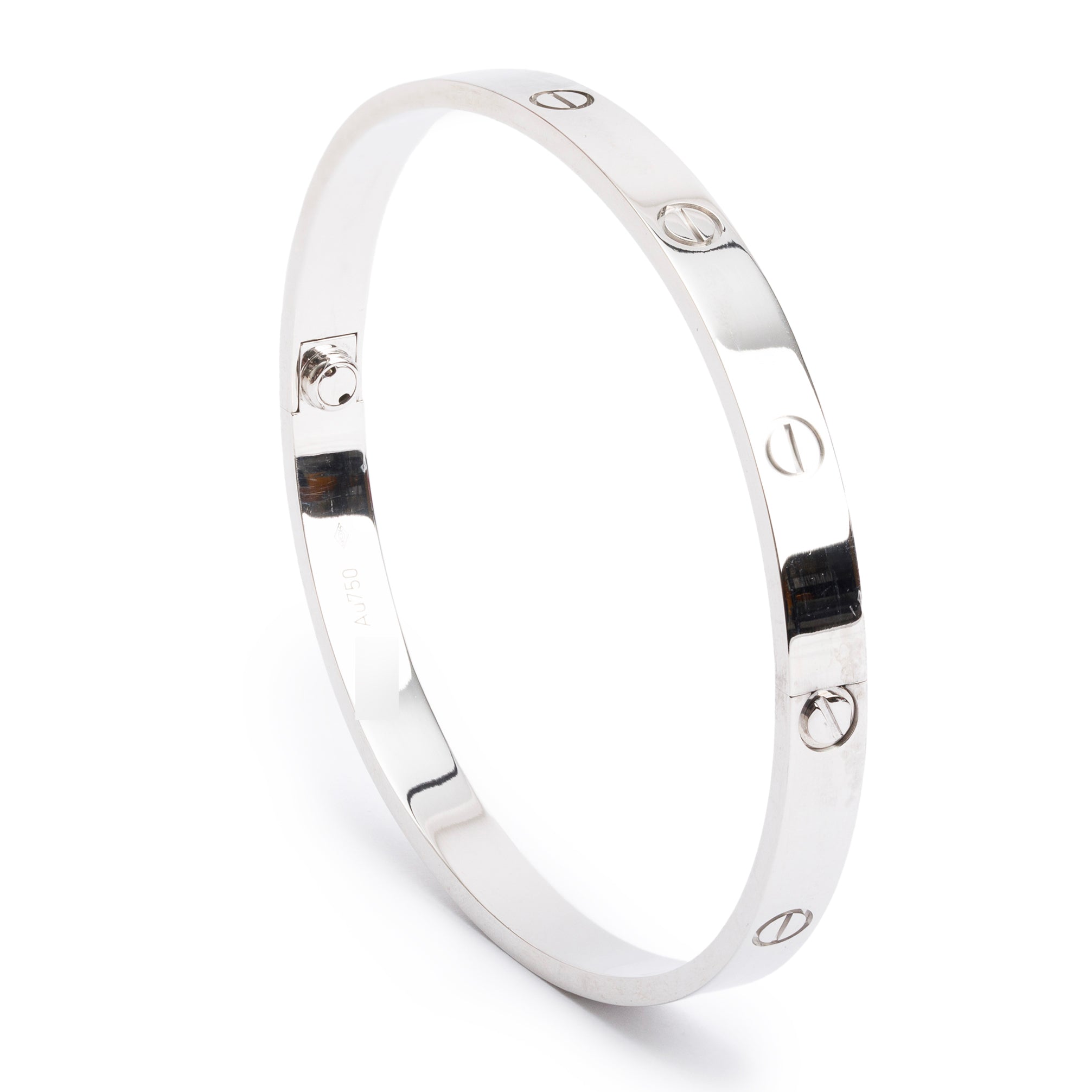 Cartier 18k White Gold Love Bracelet, Size 21 w/ Box