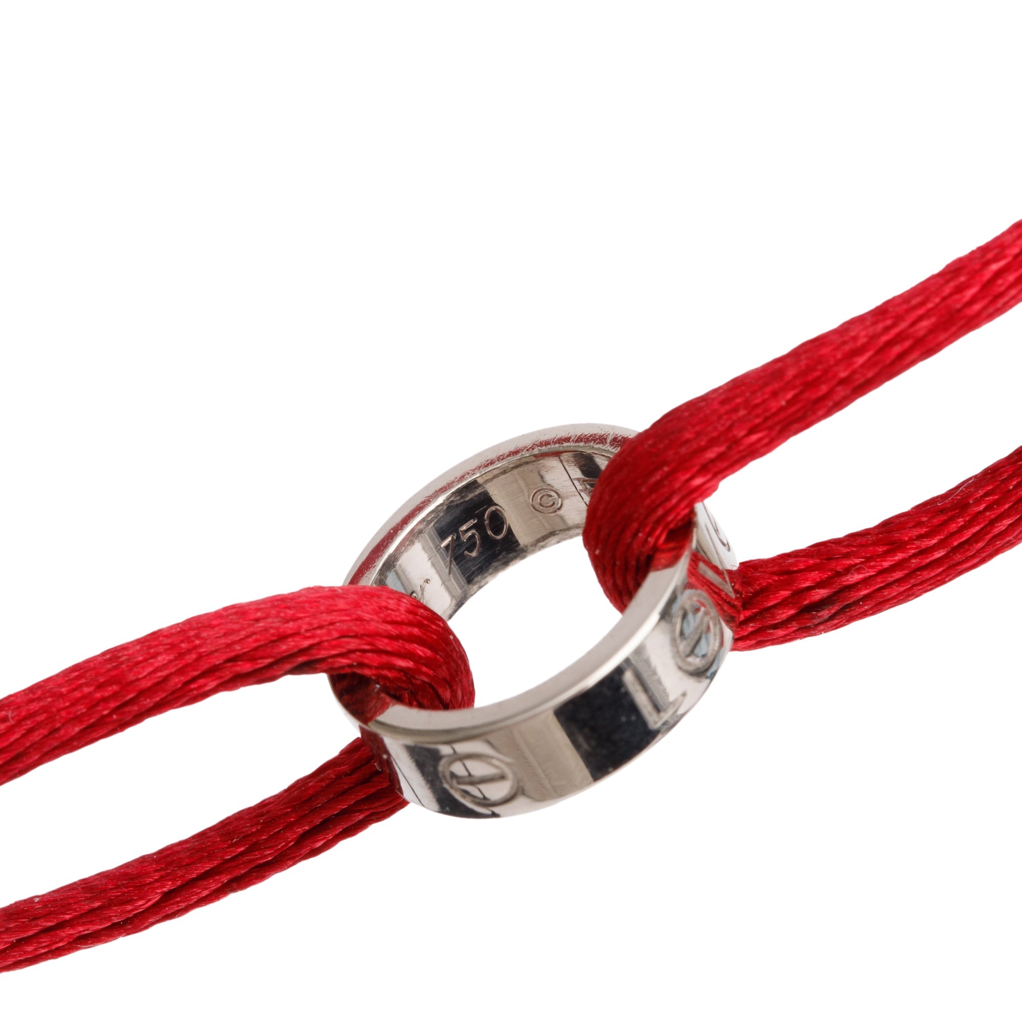Cartier 18k White Gold Love Cord Bracelet