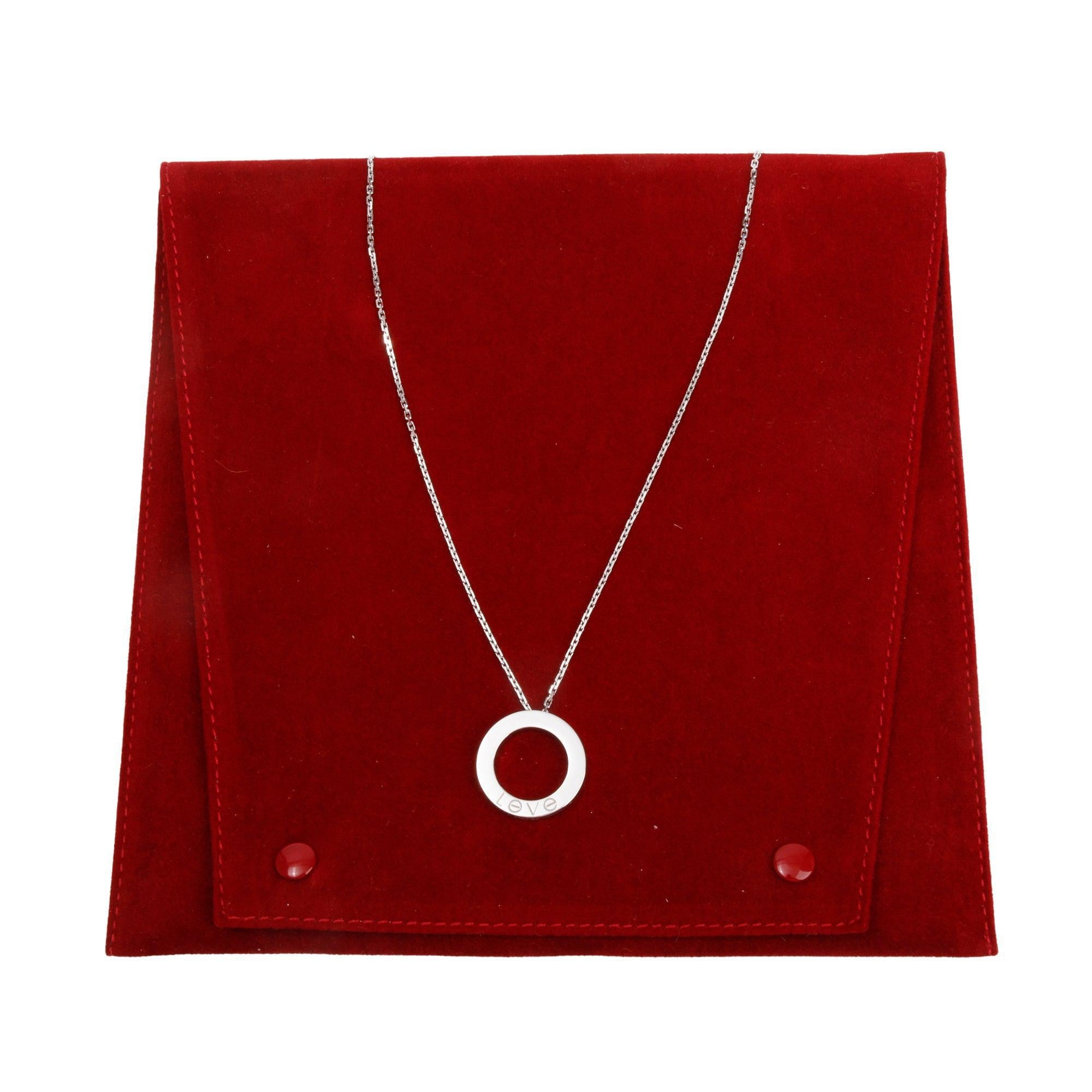 Cartier 18k White Gold Love Pendant Necklace