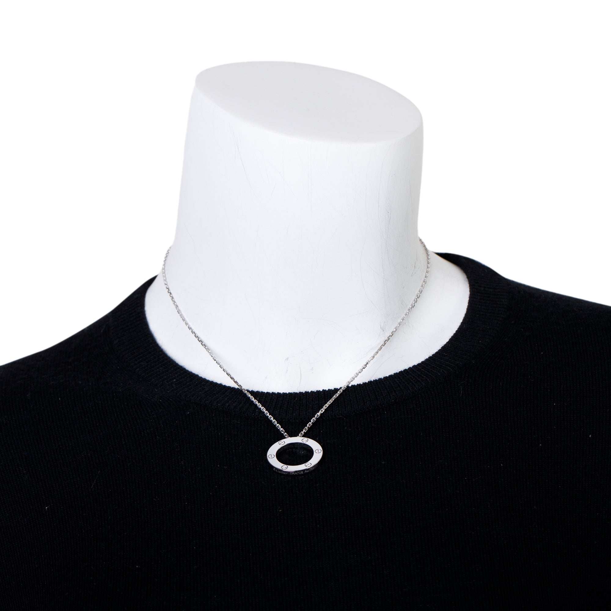 Cartier 18k White Gold Love Pendant Necklace w/ Certificate