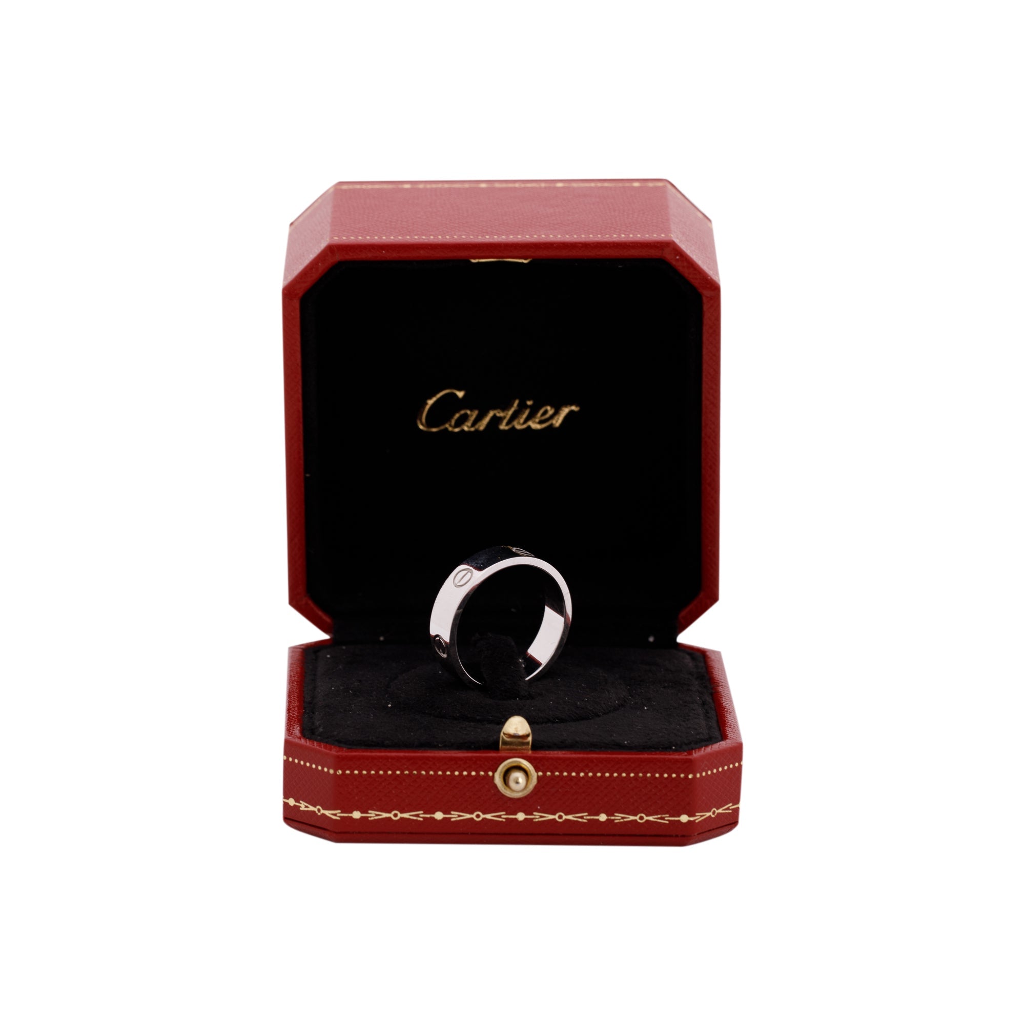 Cartier 18k White Gold Love Ring w/ Box & Certificate