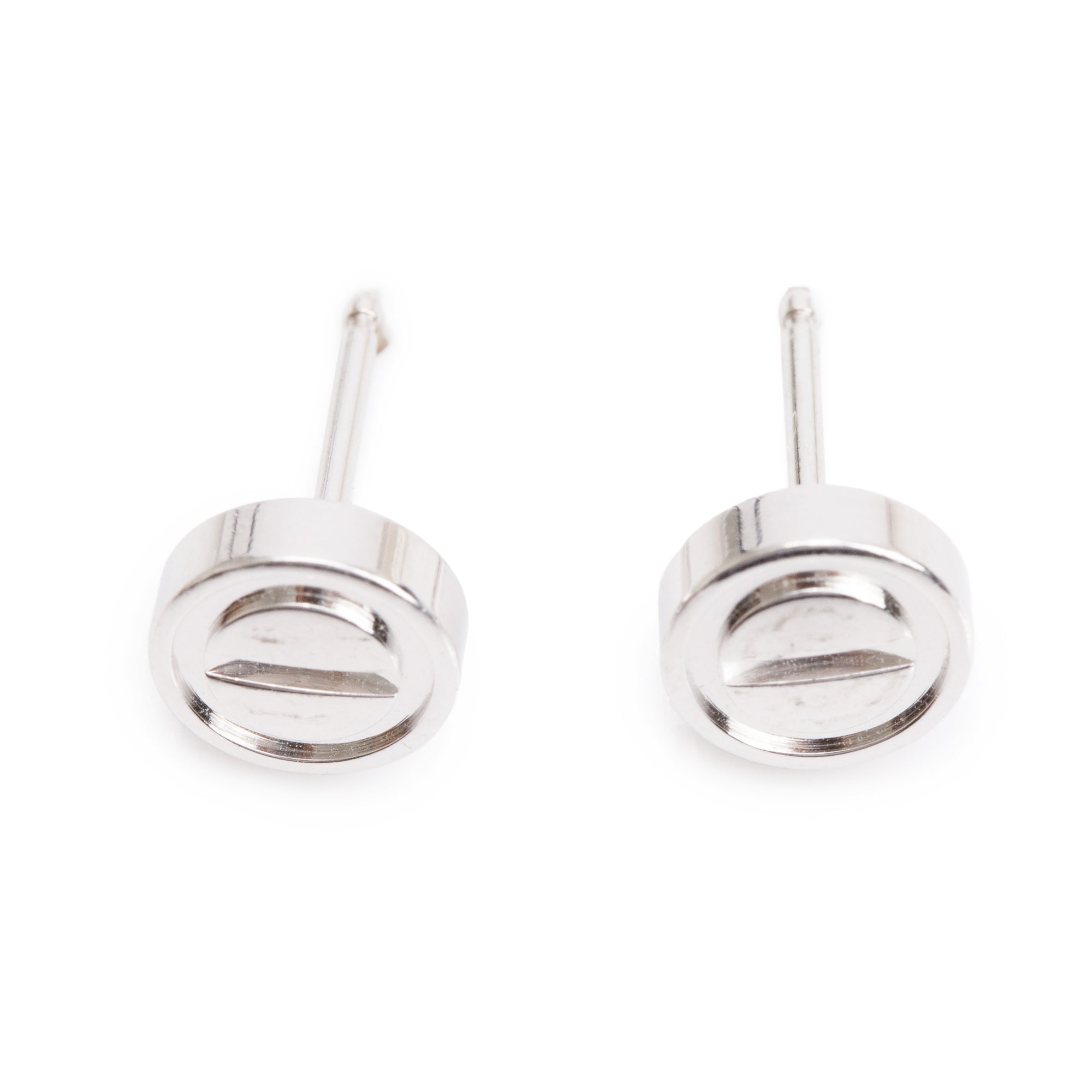 Cartier 18k White Gold Love Stud Earrings w/ Box