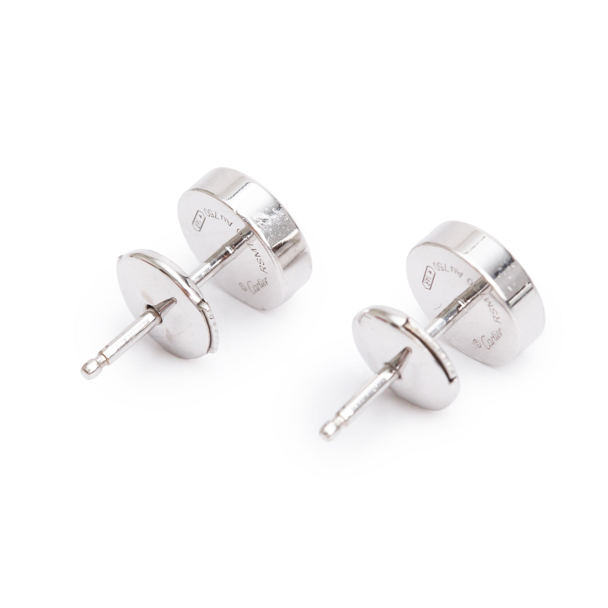 Cartier 18k White Gold Love Stud Earrings w/ Box
