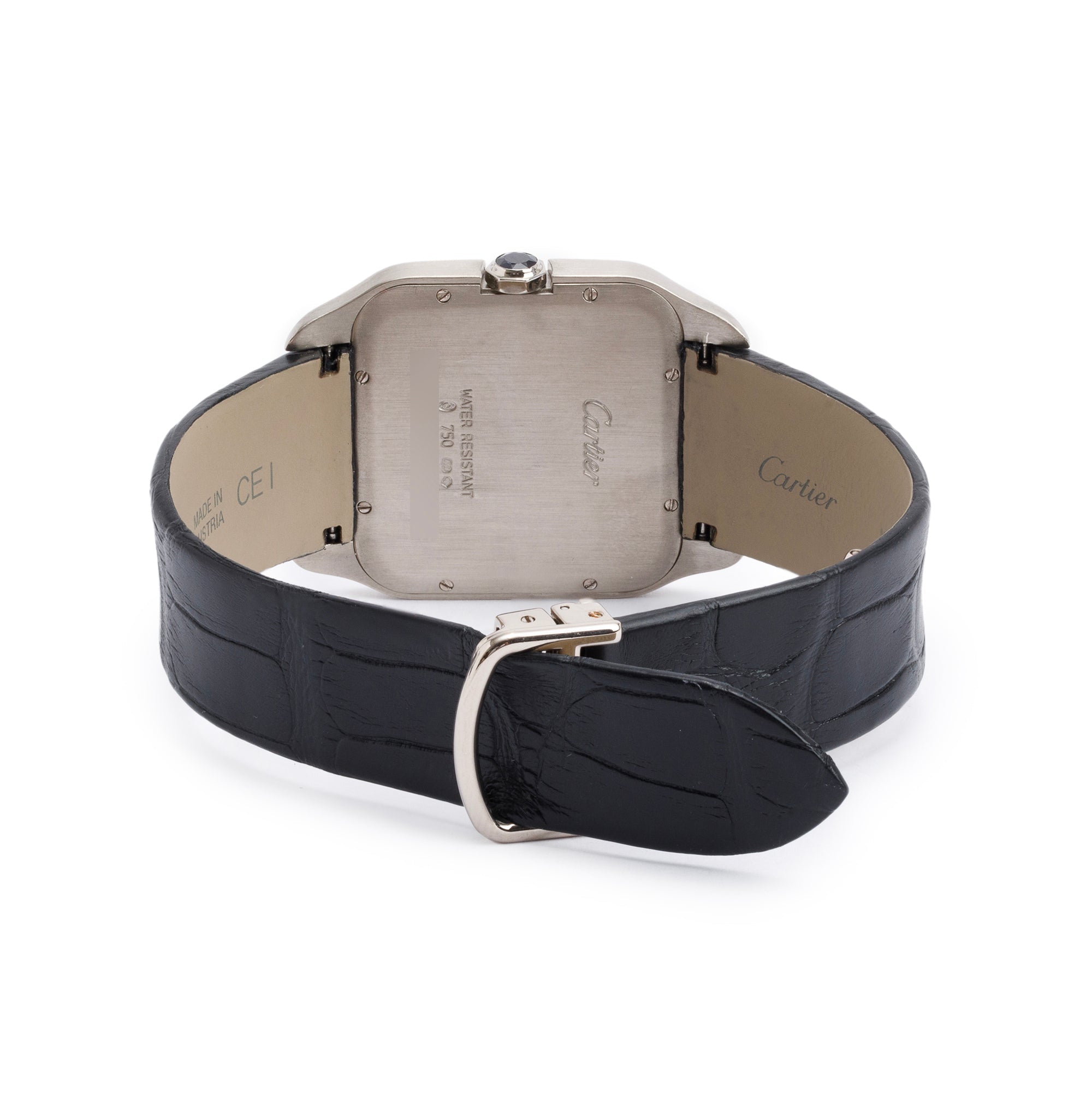 Cartier 18k White Gold Santos Dumont Watch 2651