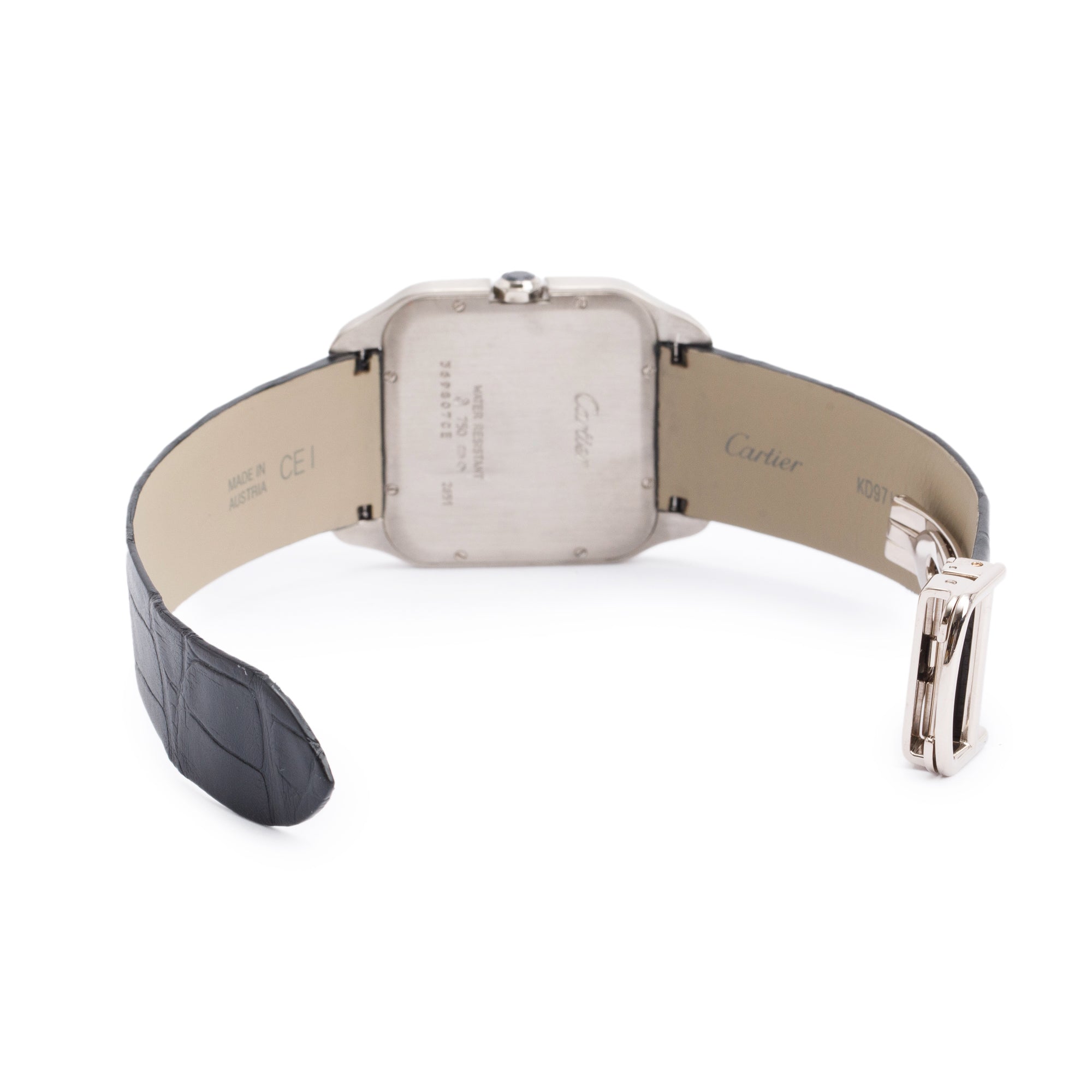 Cartier 18k White Gold Santos Dumont Watch 2651