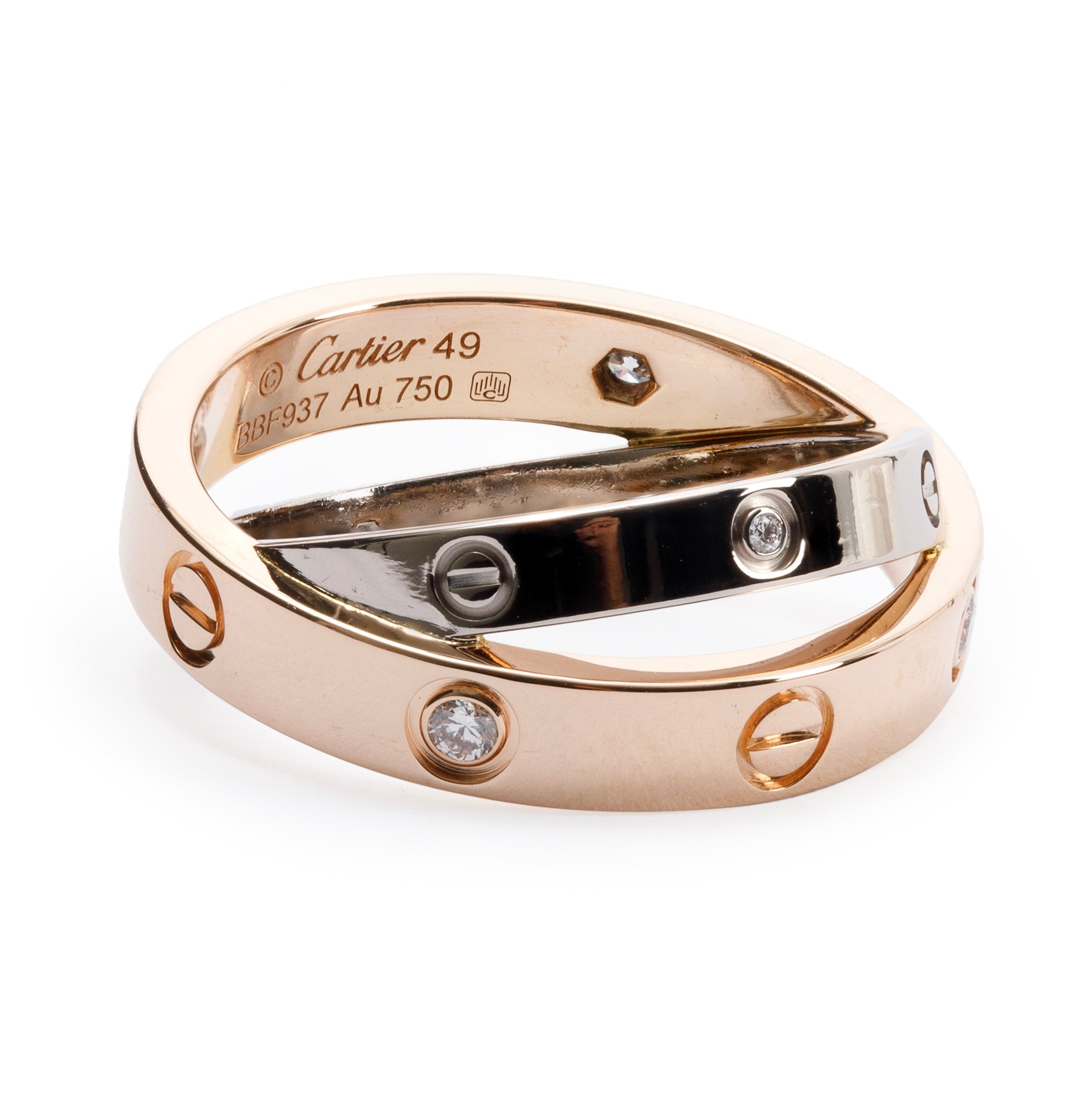 Shop Cartier LOVE Love ring, 6 diamonds (B4094300) by Chocolate11 | BUYMA