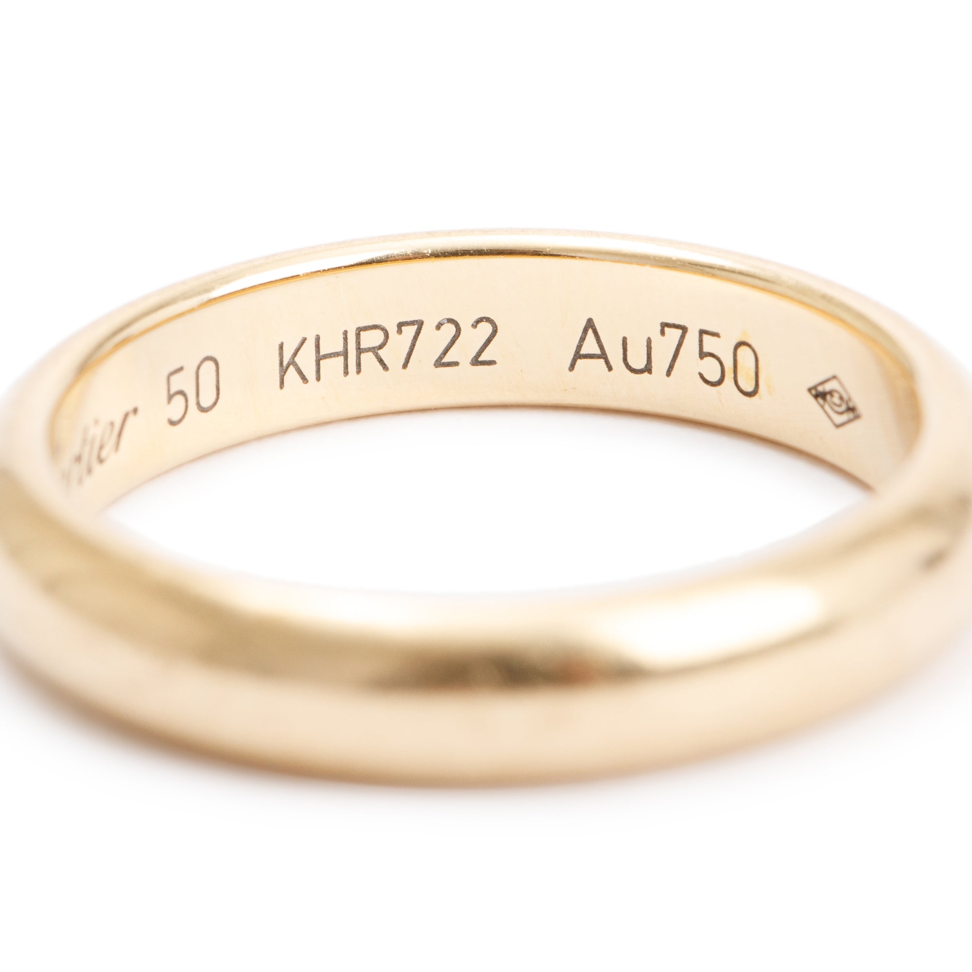 Cartier 18k Yellow Gold 3.5 MM 1895 Wedding Band Ring, Size 50 5.25