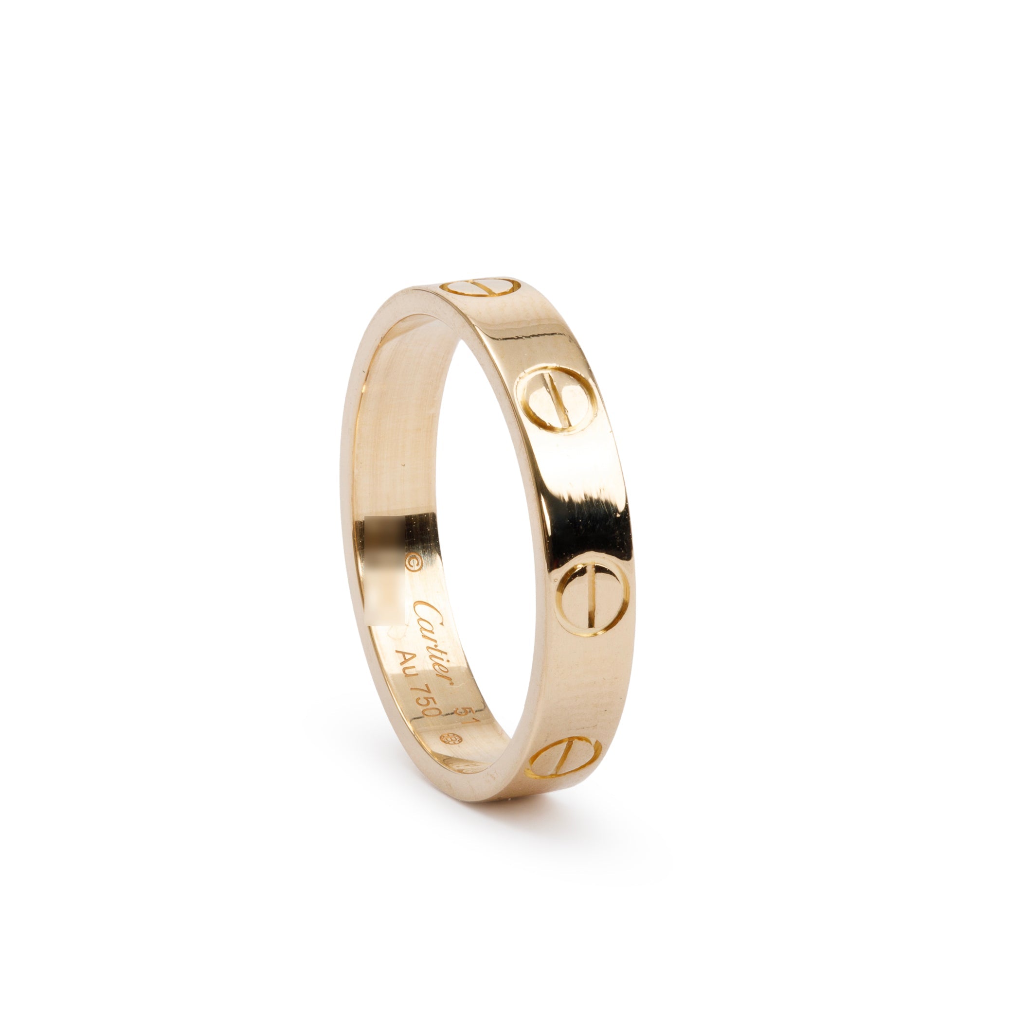 Cartier 18k Yellow Gold 3.6 mm Love Wedding Band Ring, Size 51 5.75 w/ Box & Certificate