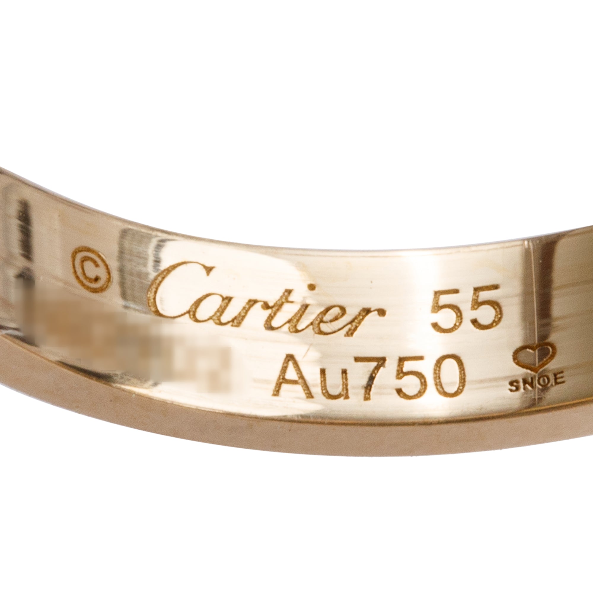 Cartier 18k Yellow Gold 3.6 mm Love Wedding Band Ring, Size 55 7.25 w/ Box