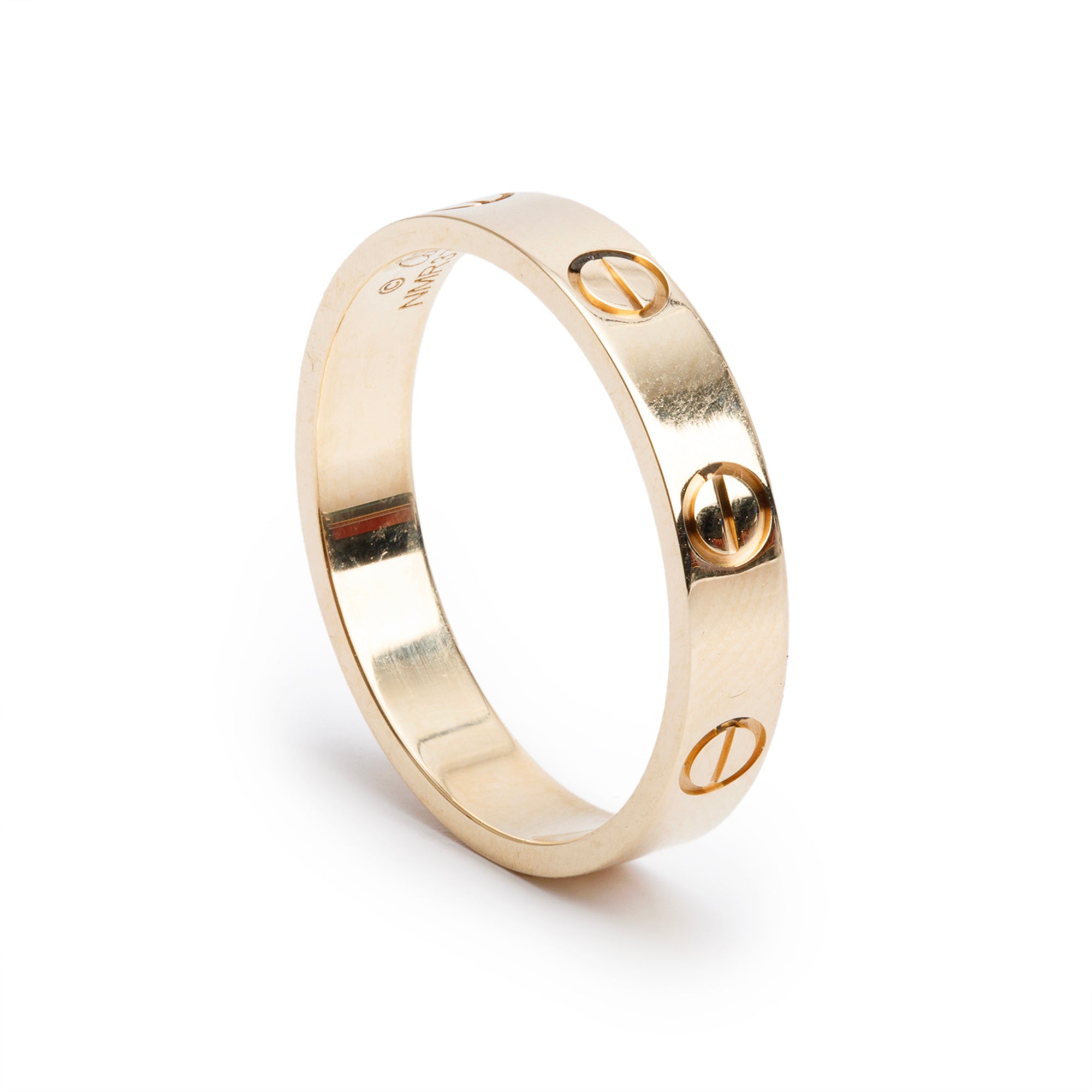 Cartier 18k Yellow Gold 3.6 mm Love Wedding Band Ring, Size 55 7.25 w/ Receipt
