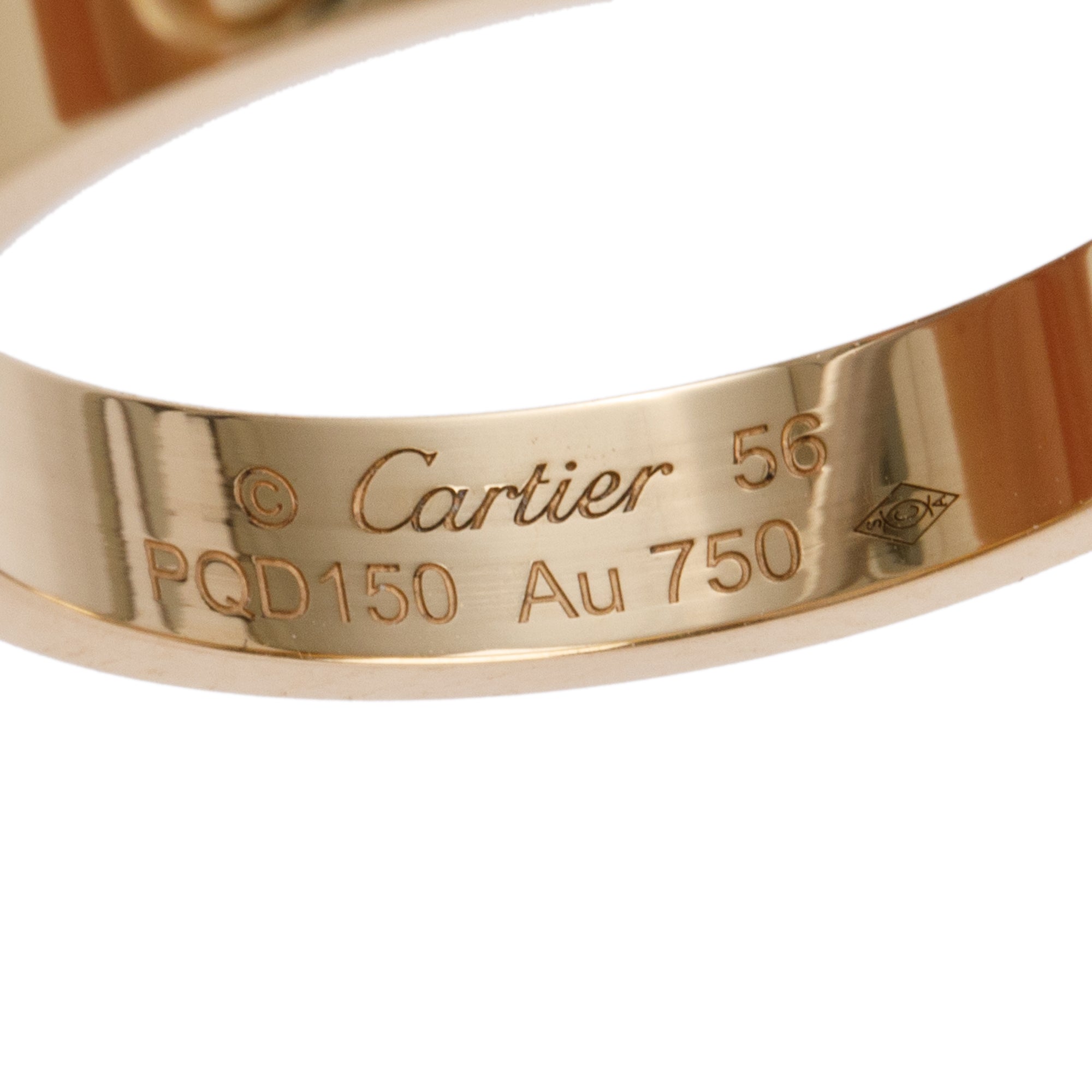 Cartier 18k Yellow Gold 3.6 mm Love Wedding Band Ring, Size 56 7.75 w/ Box & Certificate