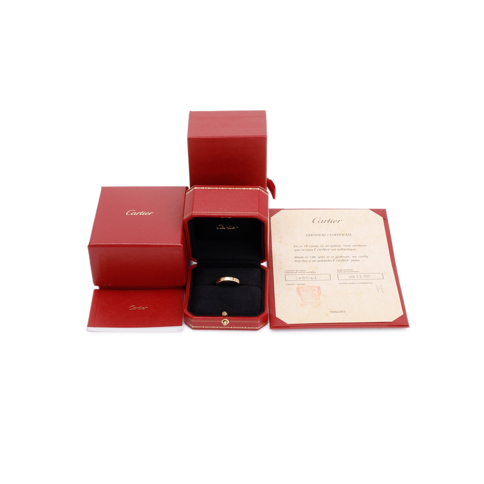 Cartier 18k Yellow Gold 3.6 mm Love Wedding Band Ring, Size 61 9.5 w/ Box, Receipt & Certificate