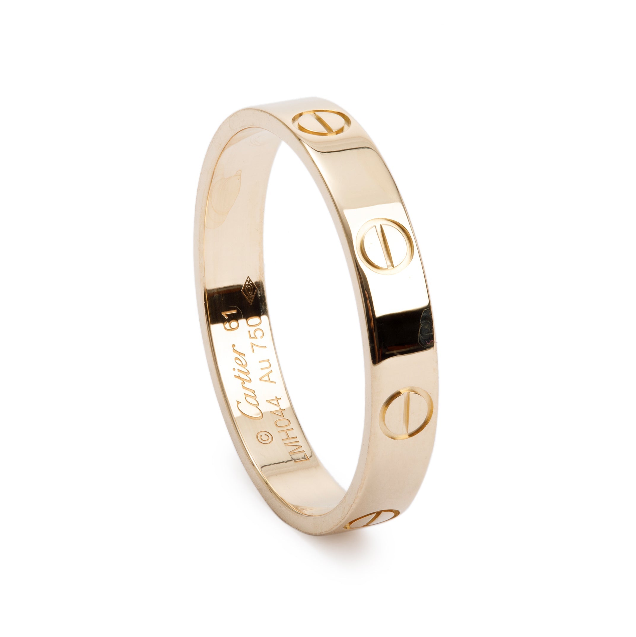 Cartier 18k Yellow Gold 3.6 mm Love Wedding Band Ring, Size 61 9.5 w/ Box, Receipt & Certificate