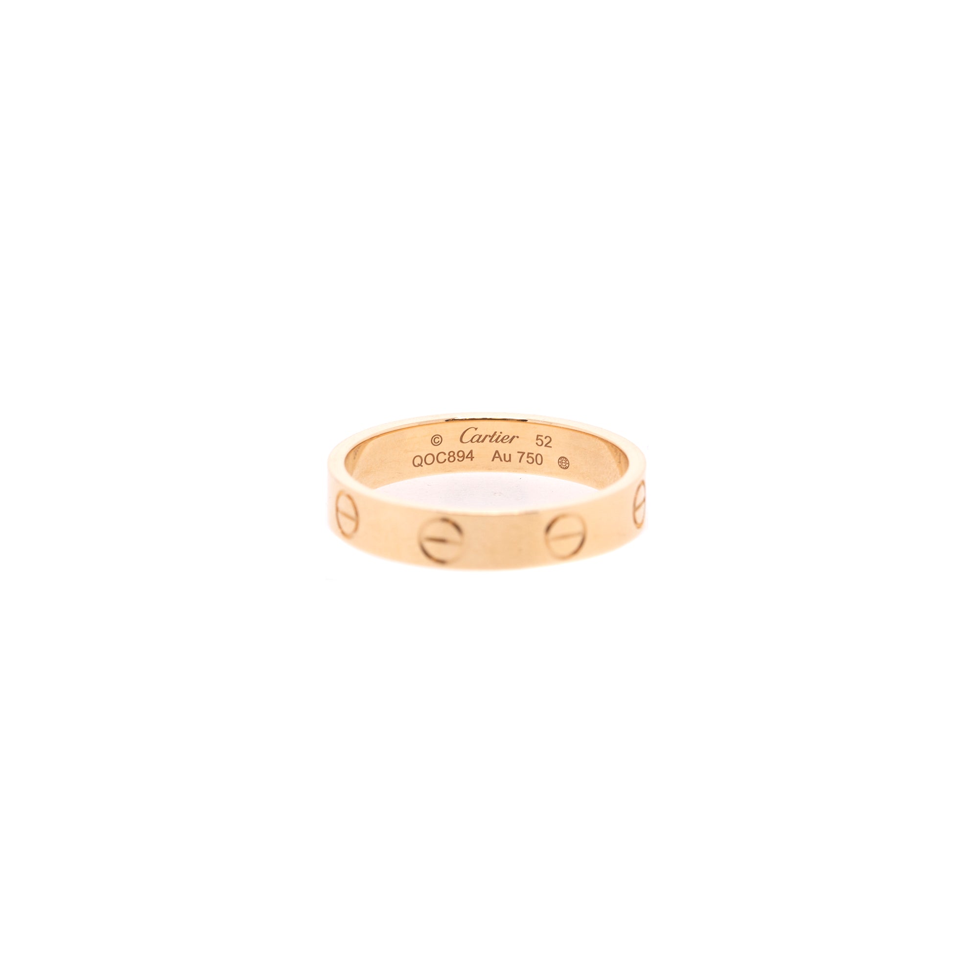 Cartier 18k Yellow Gold 3.6 mm Love Wedding Band Ring w/ Box, Receipt & Certificate