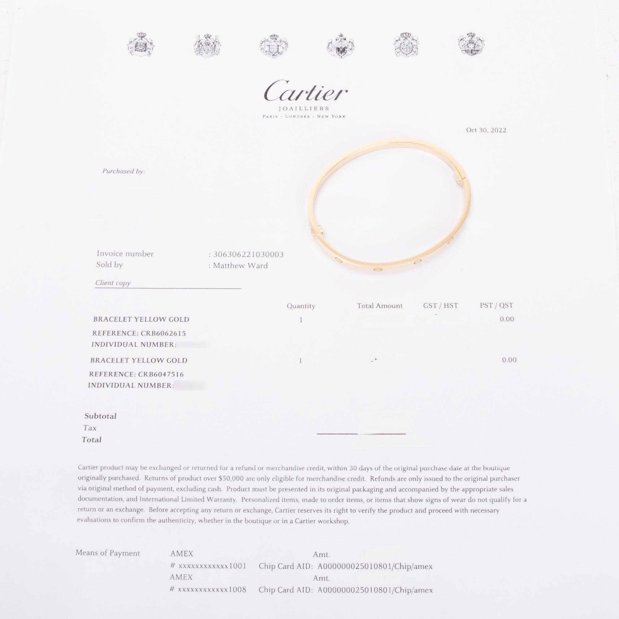 Cartier 18k Yellow Gold 3.65 MM Love Bracelet, Small Model, Size 16 w/ Box & Receipt