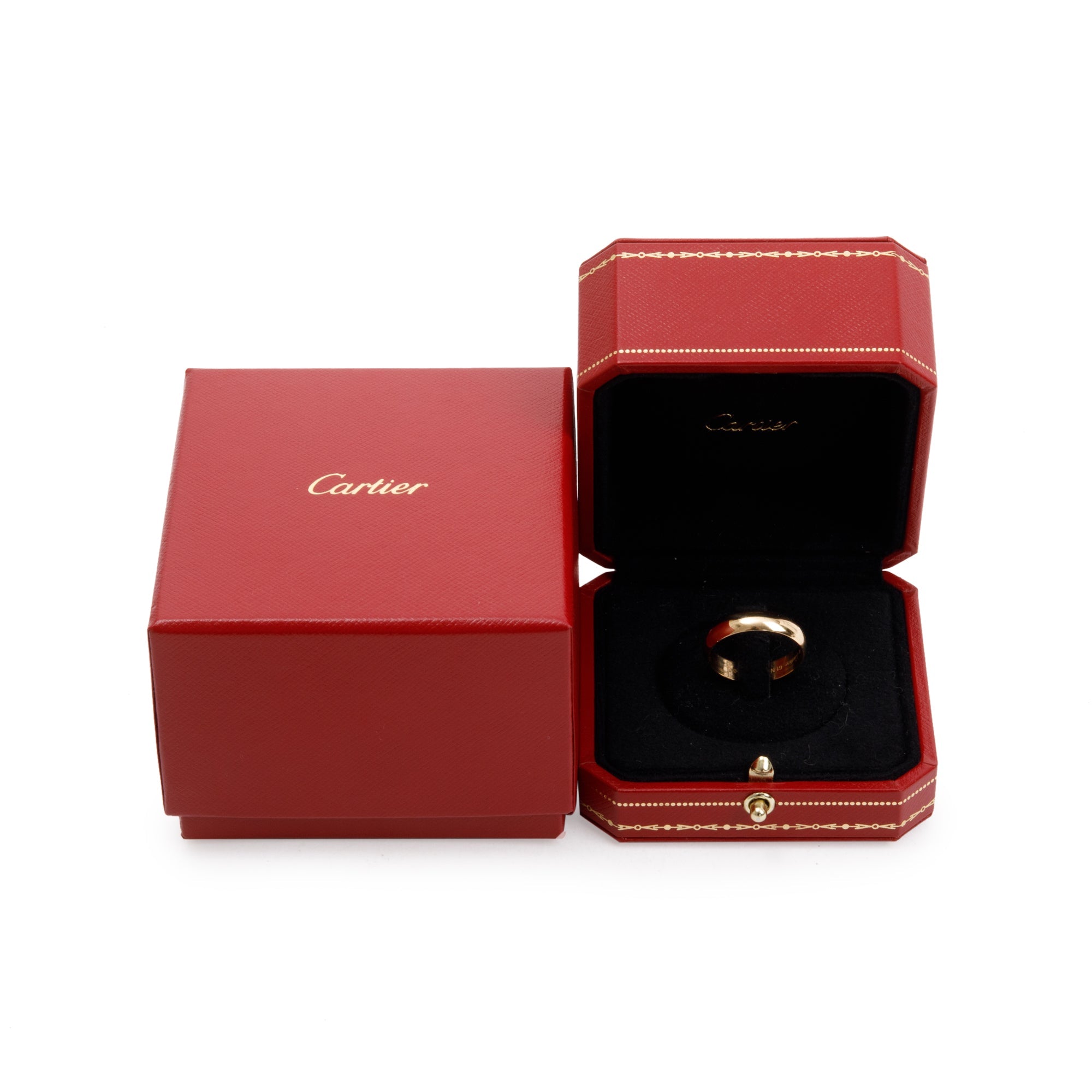 Cartier 18k Yellow Gold 5MM 1895 Wedding Band Ring, Size 61 9.5 w/ Box, Certificate & Receipt