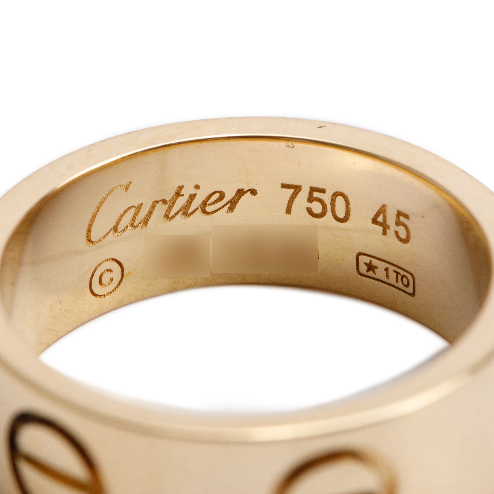 Cartier 18k Yellow Gold 5.5 MM Love Ring, Size 45 3.5