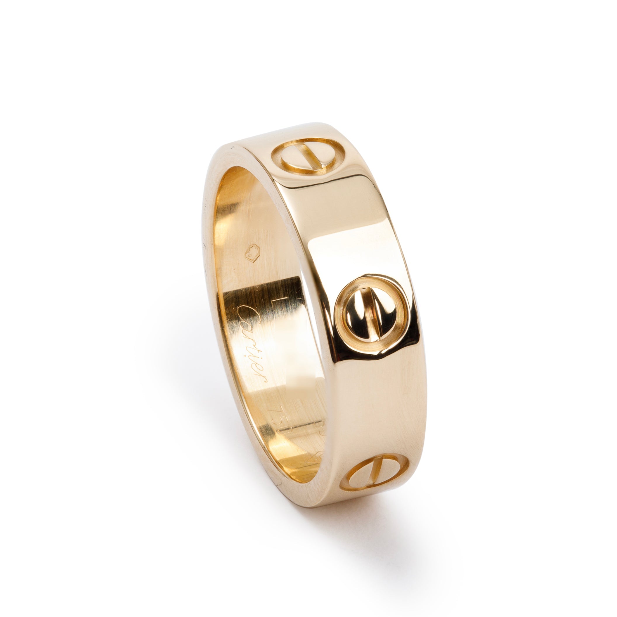 Cartier 18k Yellow Gold 5.5 MM Love Ring, Size 55 7.25 w/ Box