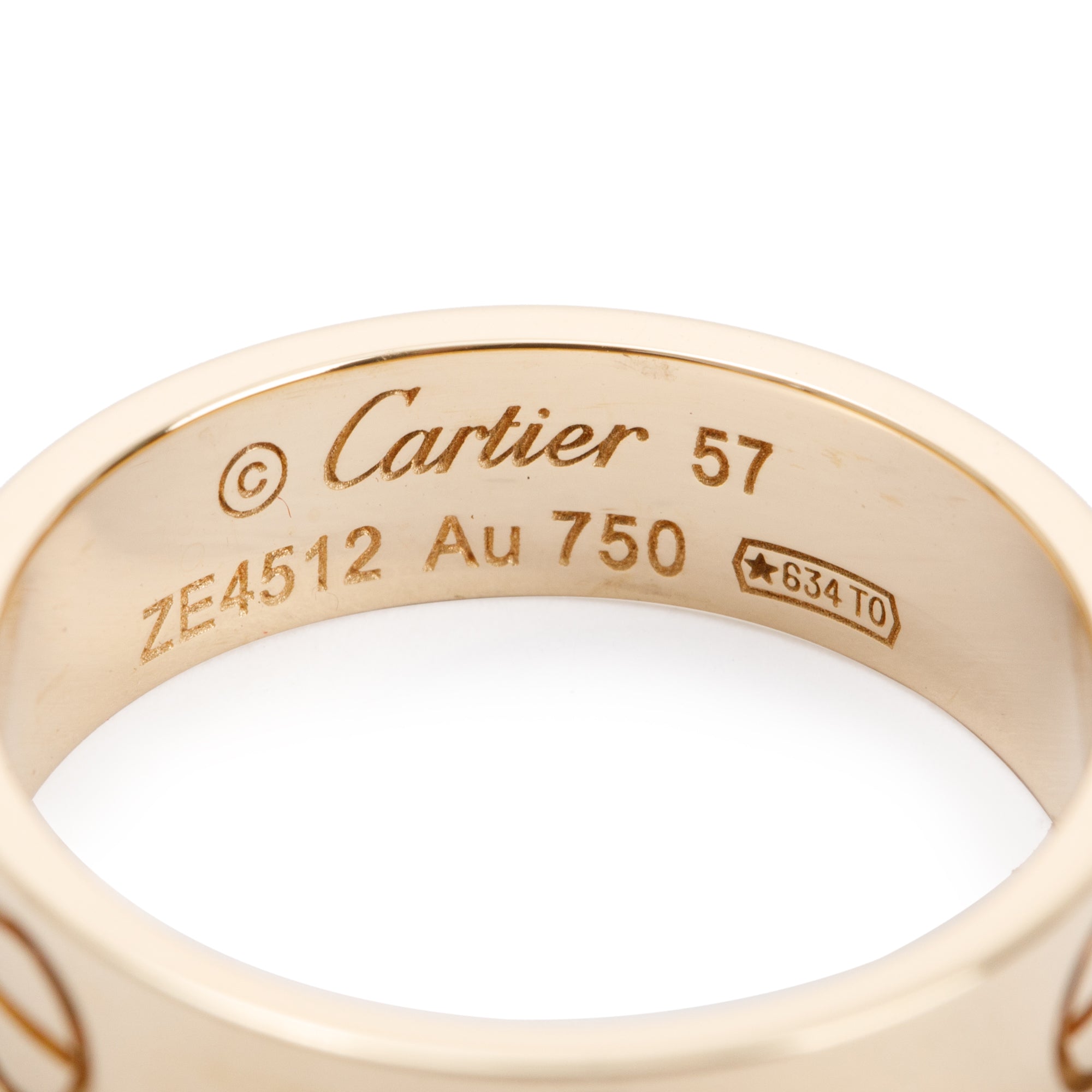 Cartier 18k Yellow Gold 5.5 MM Love Ring, Size 57 8 w/ Box