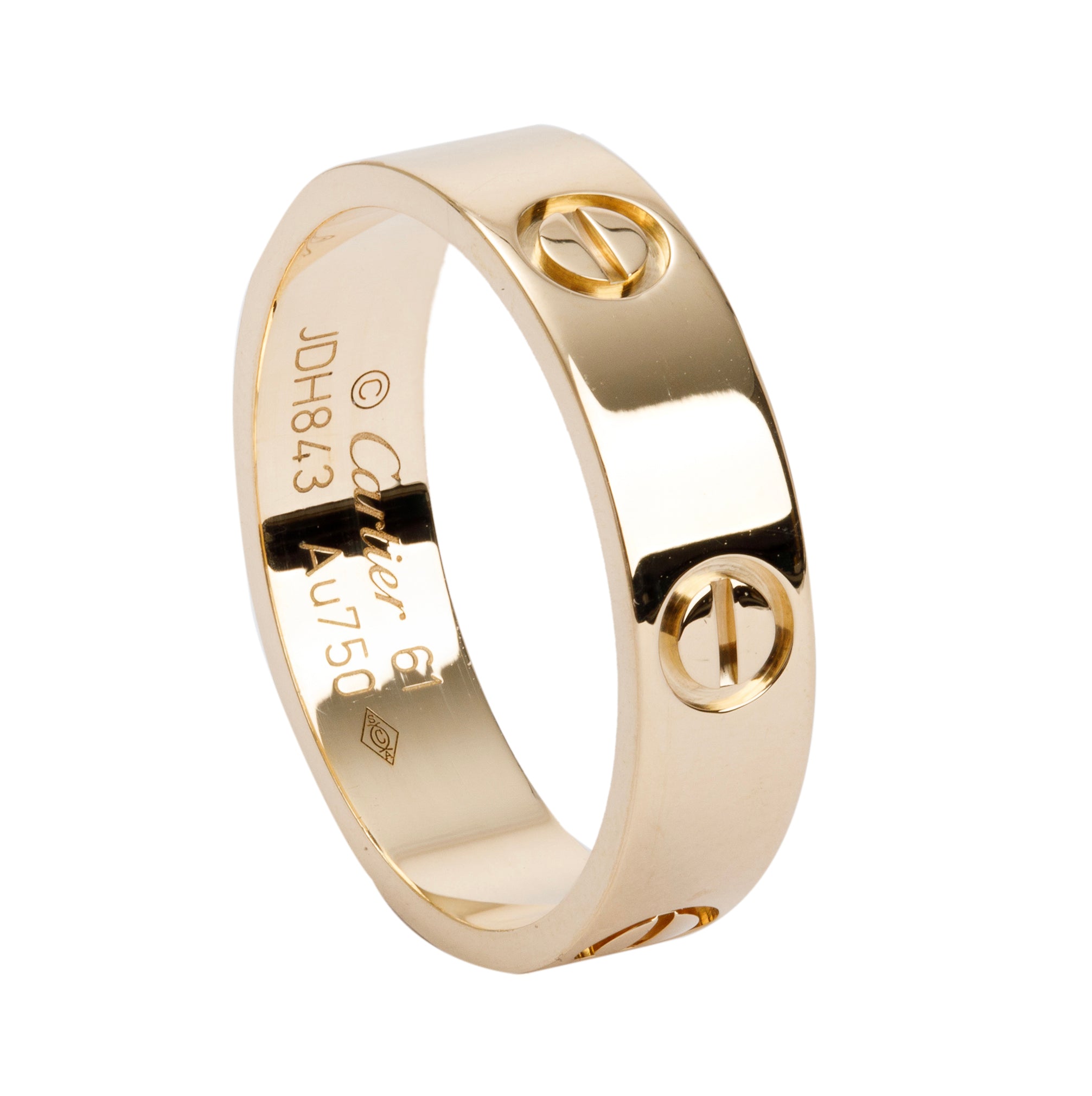 Cartier 18k Yellow Gold 5.5 MM Love Ring, Size 61 9.75 w/ Box