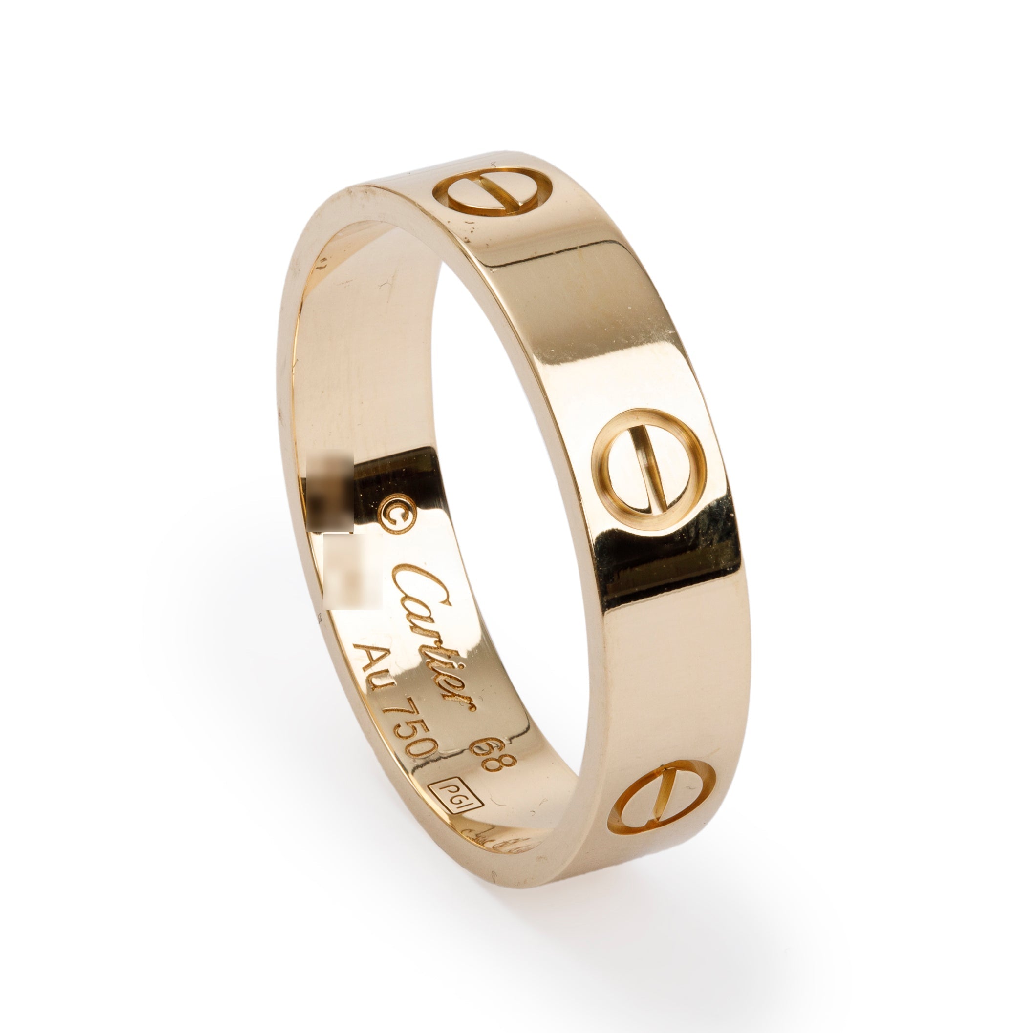 Cartier 18k Yellow Gold 5.5 MM Love Ring, Size 68 12.25 w/ Box & Certificate