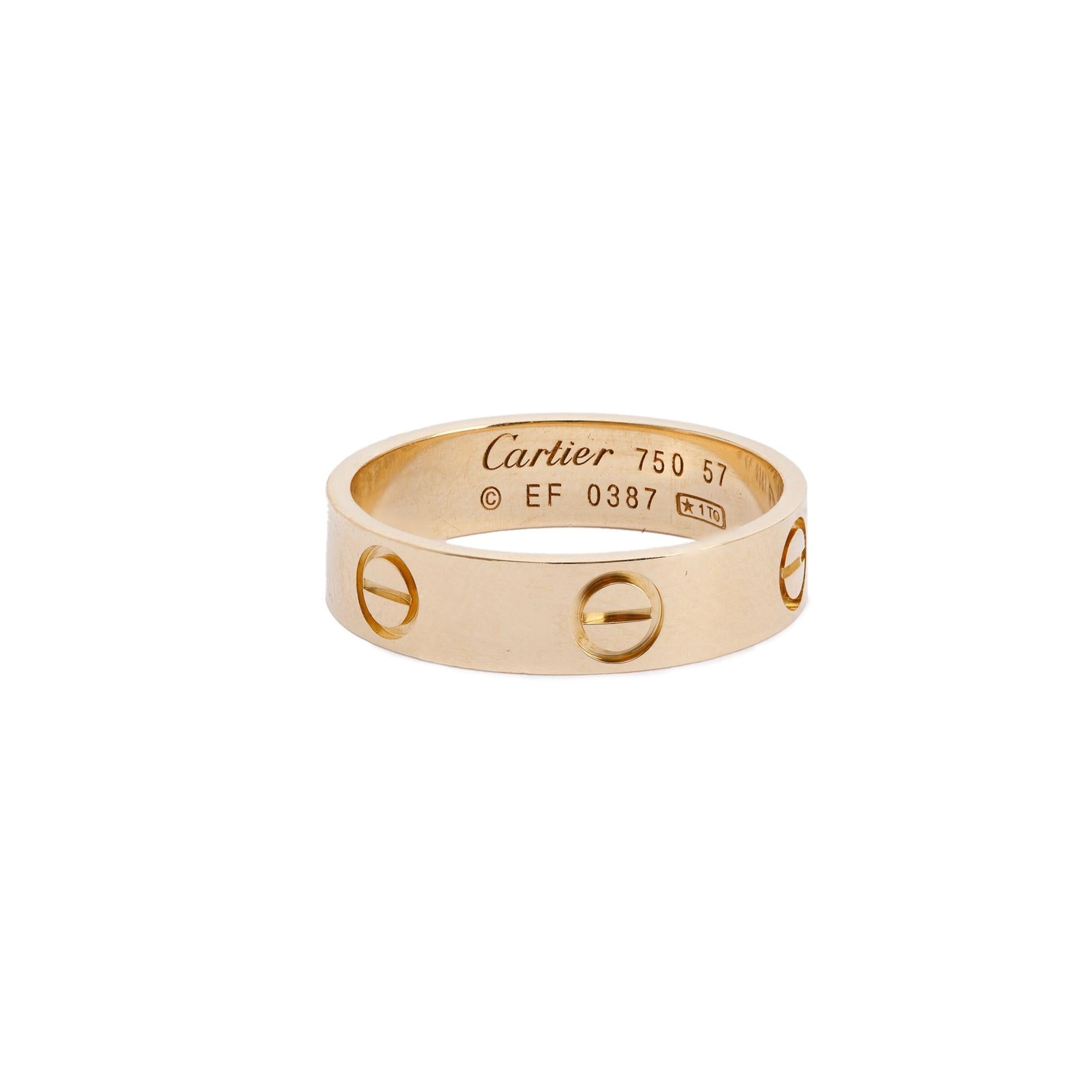 Cartier 18k Yellow Gold 5.5 MM Love Ring