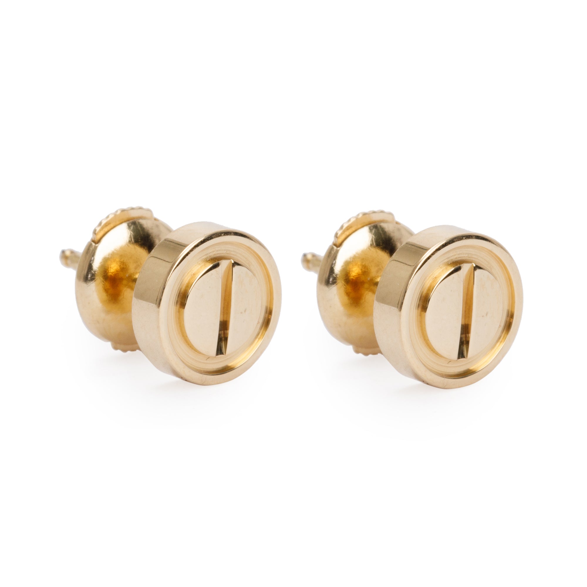 Cartier 18k Yellow Gold 7.2 MM Love Stud Earrings w/ Box