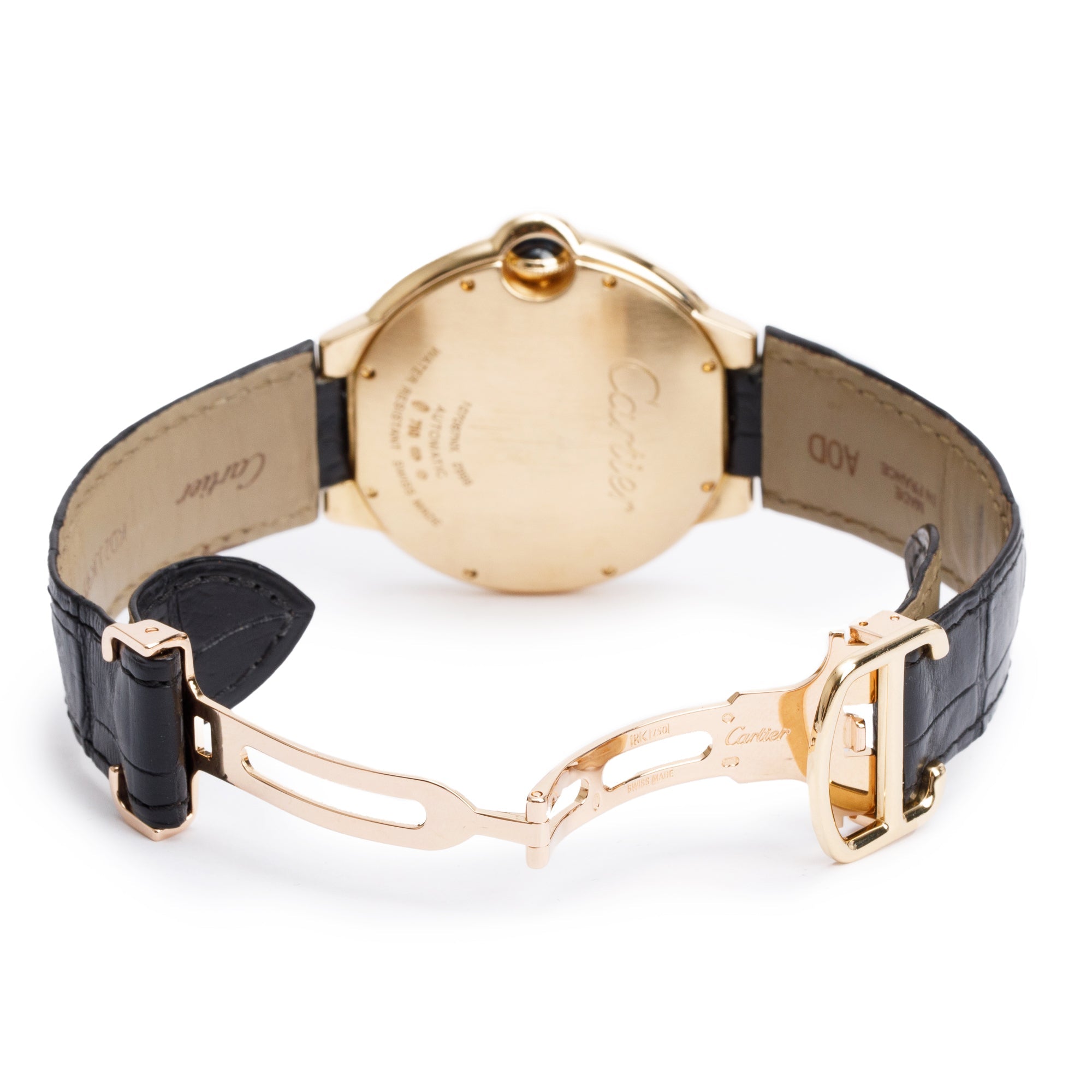 Cartier 18k Yellow Gold Diamond Bezel Ballon Bleu de Cartier 42MM Automatic Watch 2998