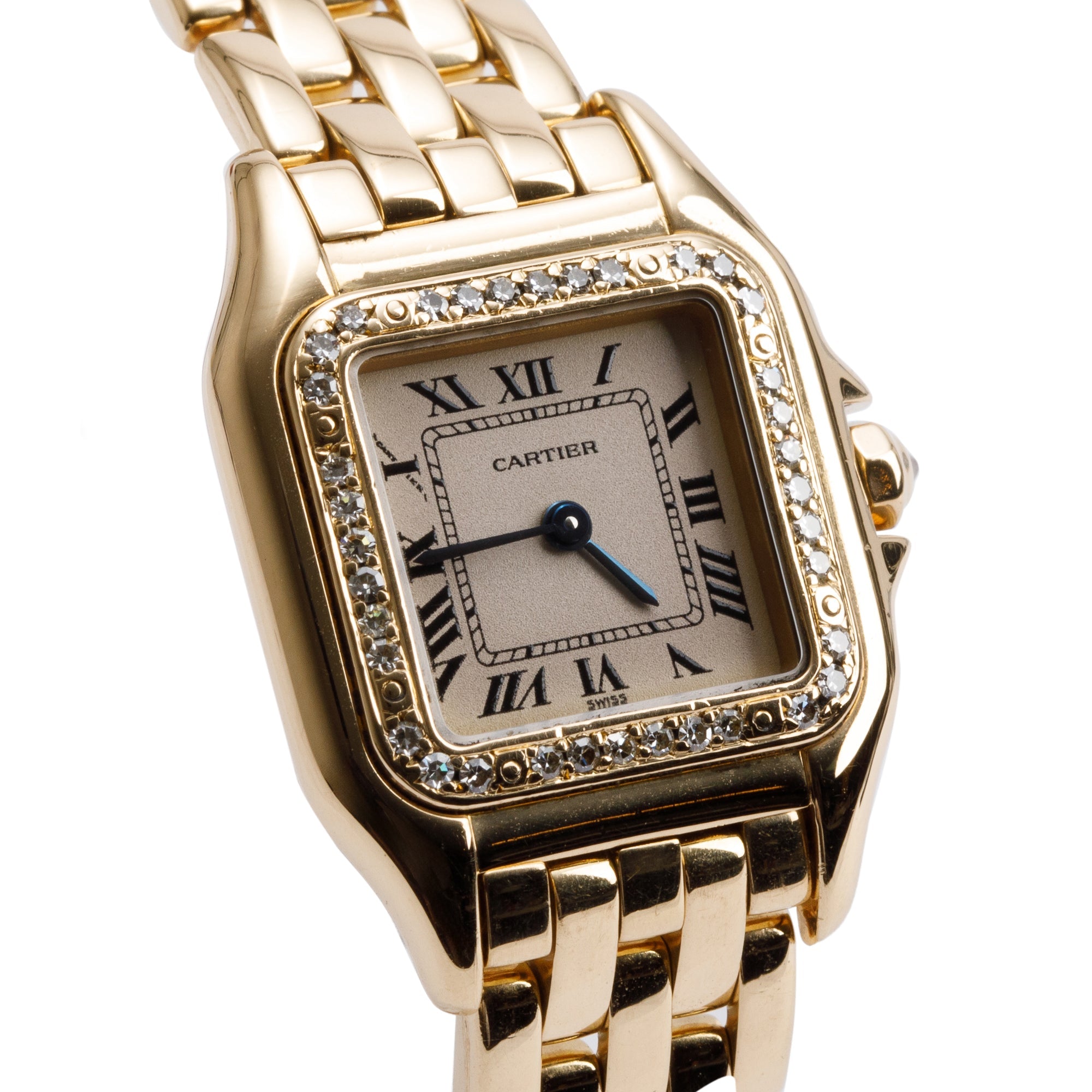 Cartier 18k Yellow Gold Diamond Bezel Panthere de Cartier Watch, Small Model w/ Box