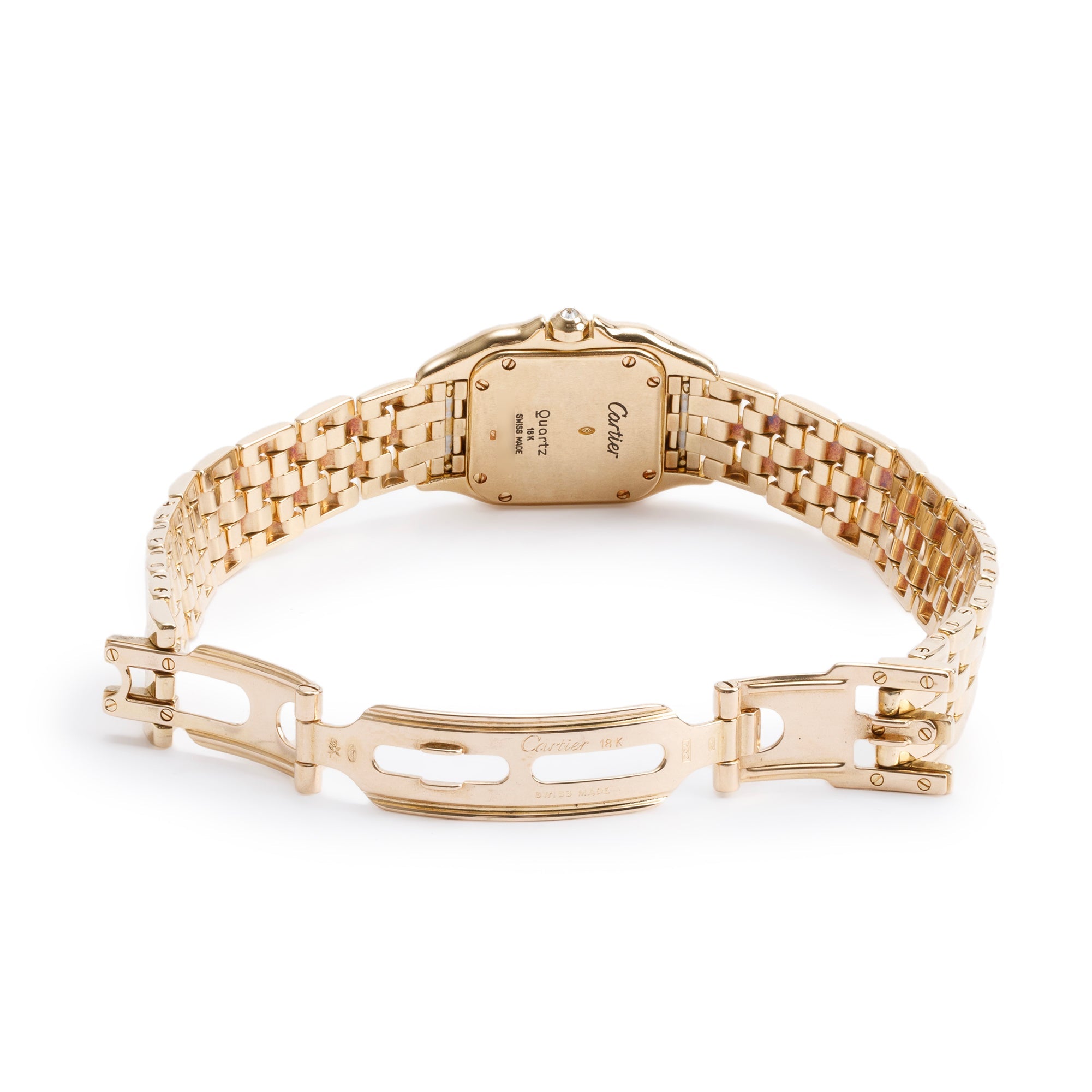 Cartier 18k Yellow Gold Diamond Bezel Panthere de Cartier Watch, Small Model w/ Box